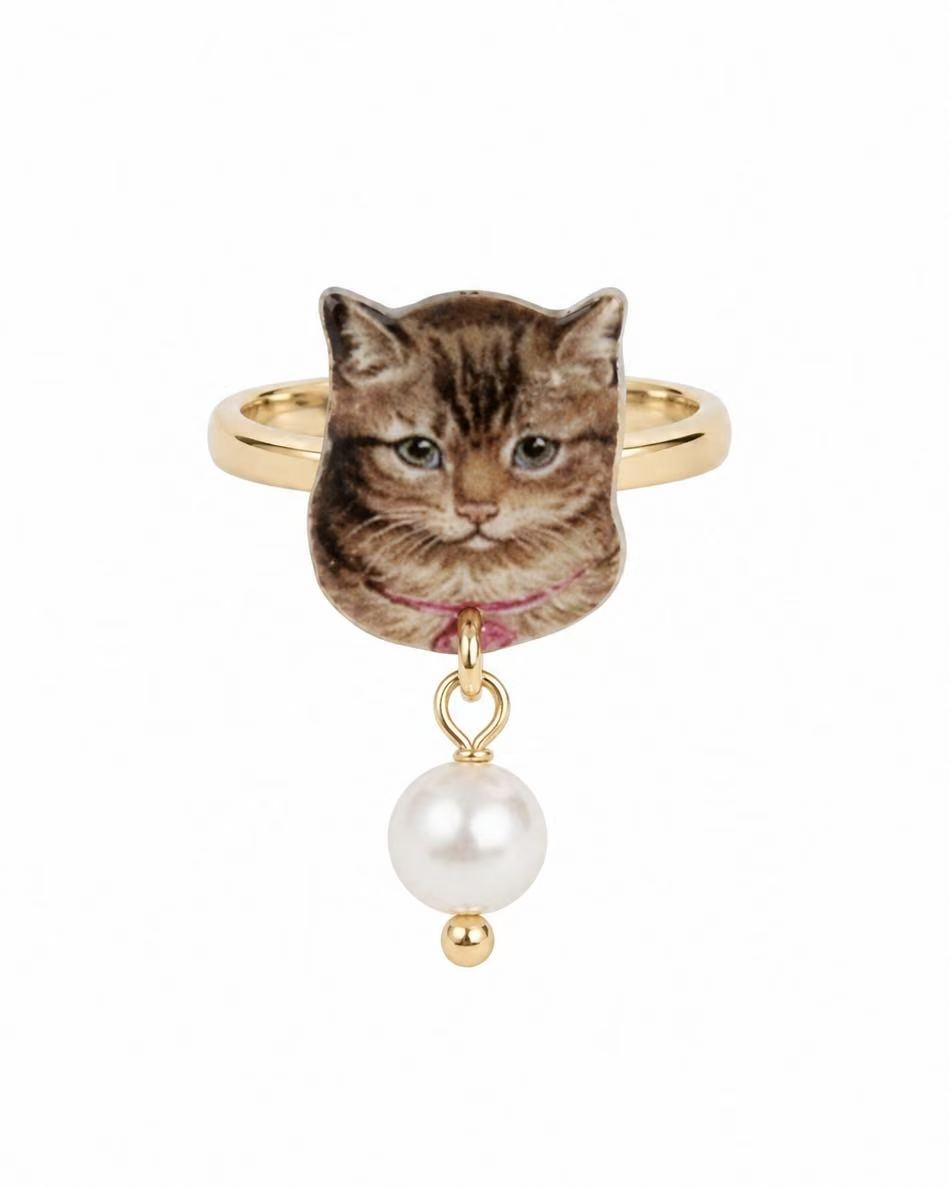 Cat Pearl Ring