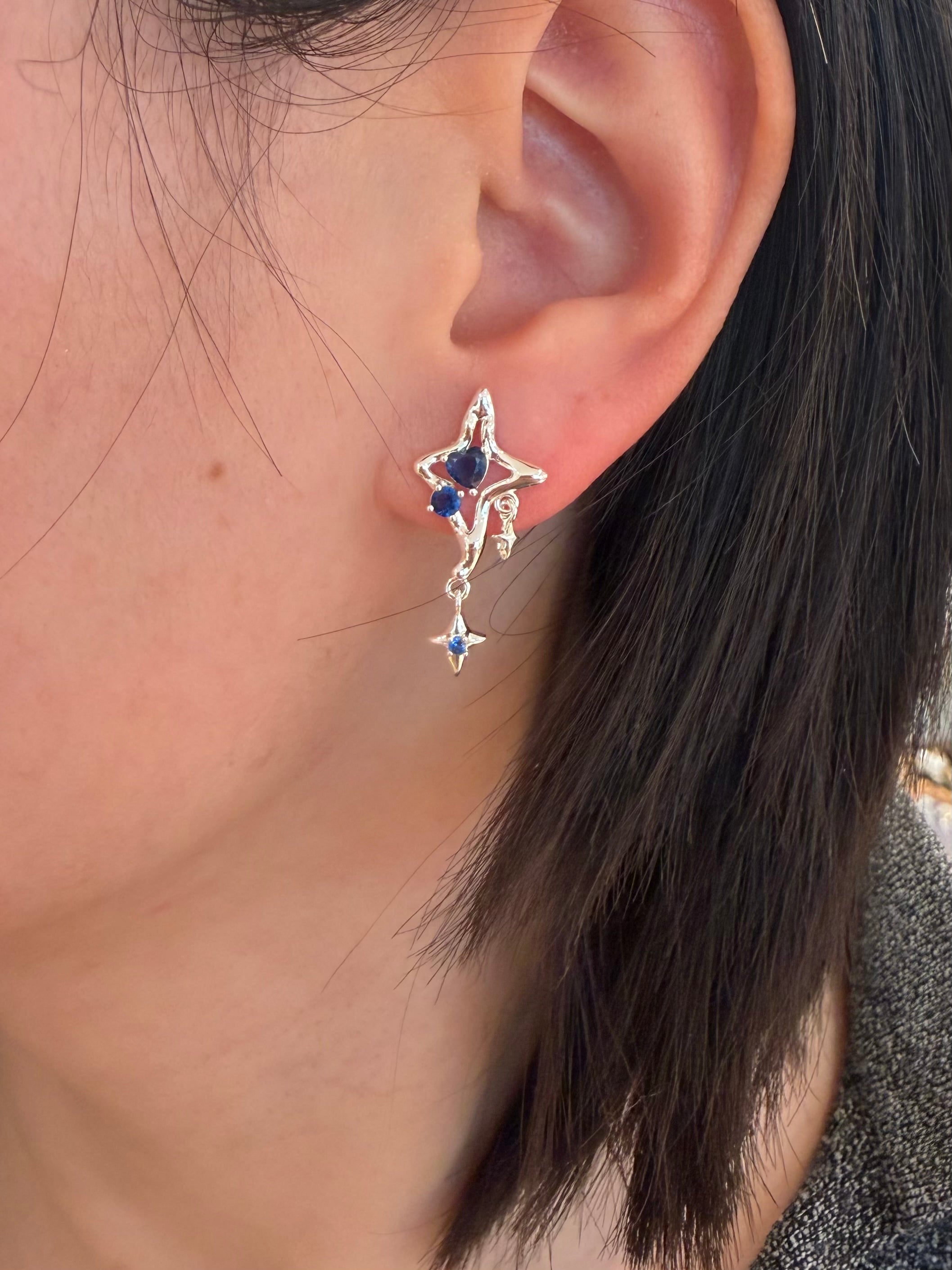 Crystal Heart Star Earrings