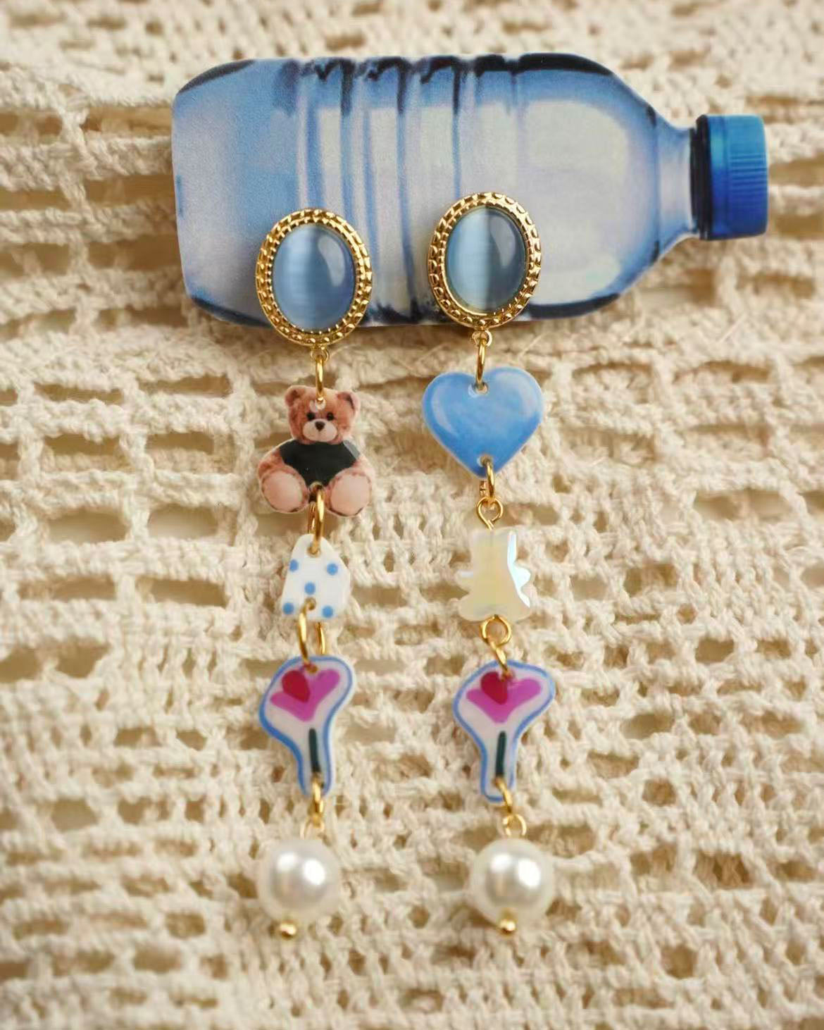 Teddy & Heart earrings