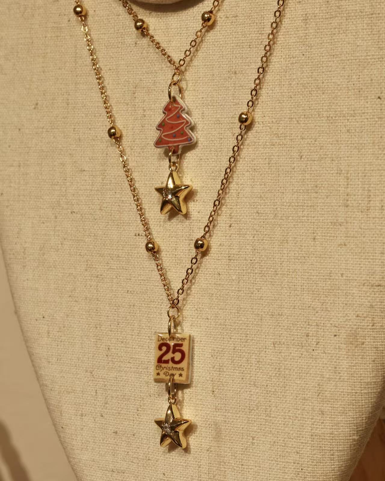 Lebkuchen-Tannenbaum Halsketen