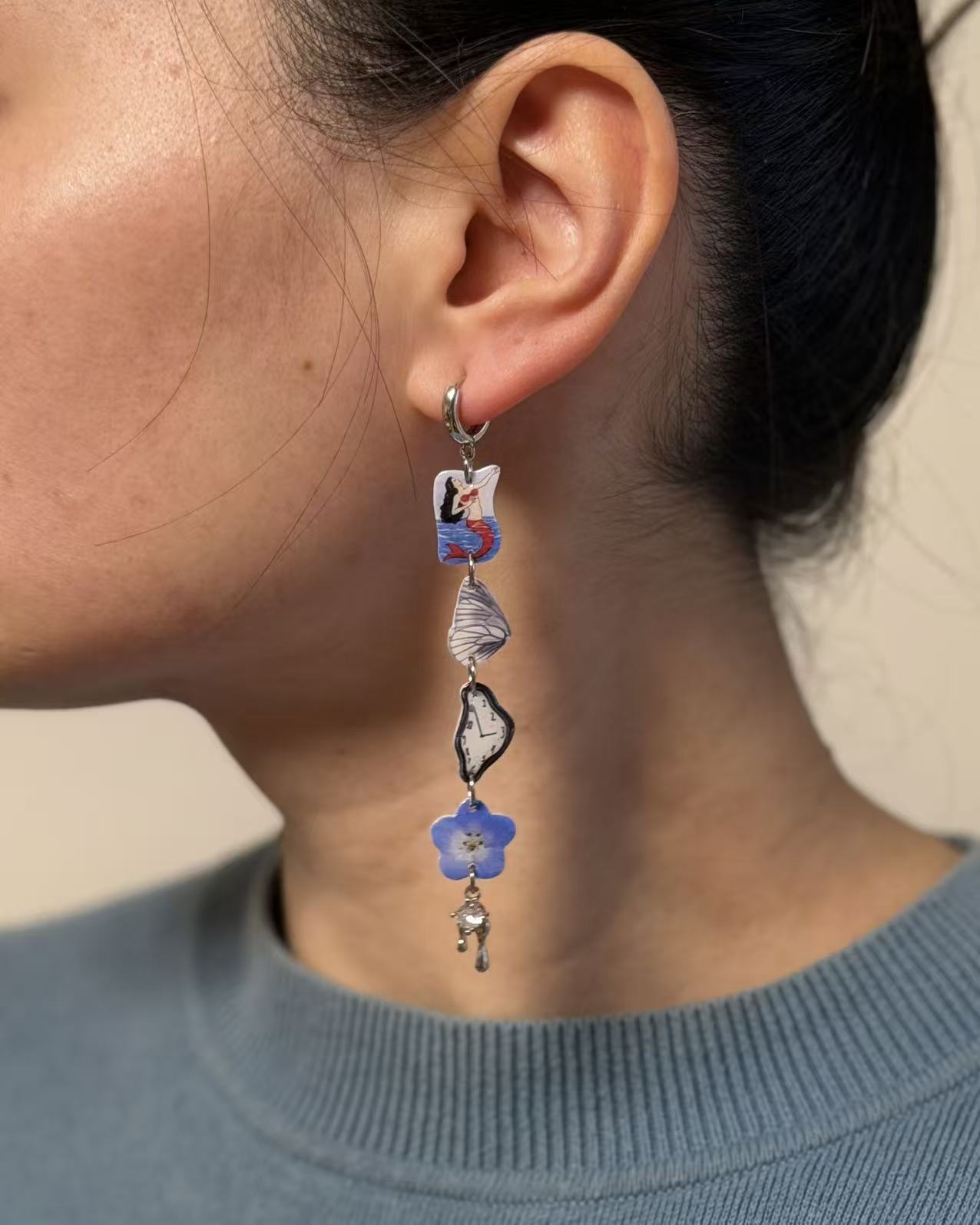 Silver Ocean Earrings