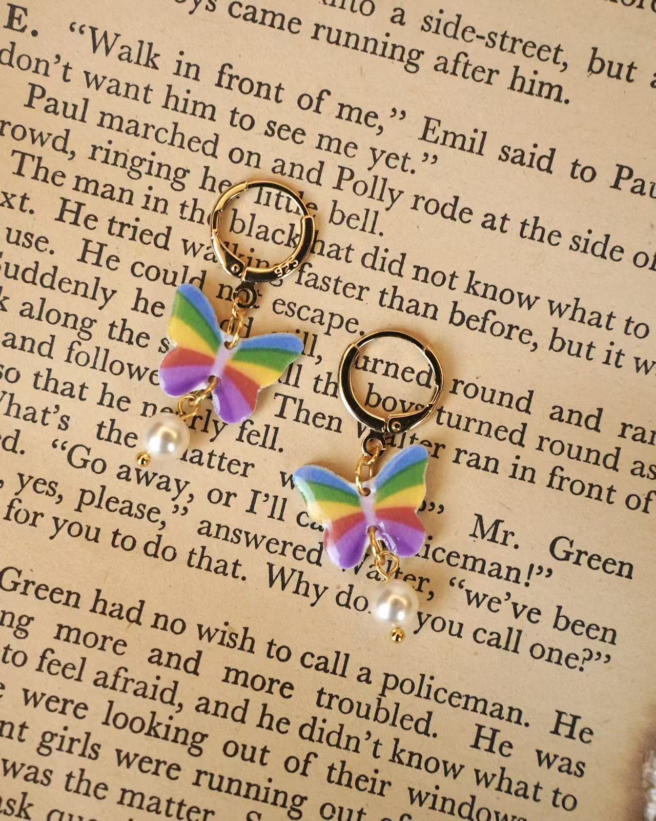 Rainbow Butterfly Earrings