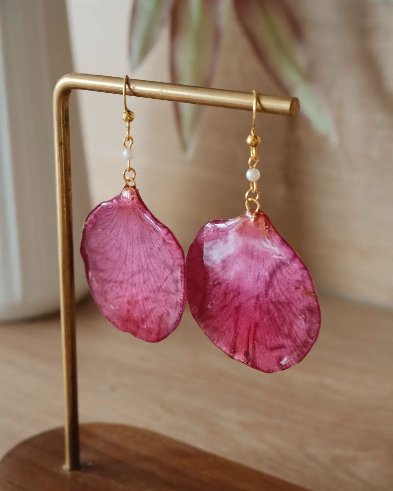 Real Camellia ohrring