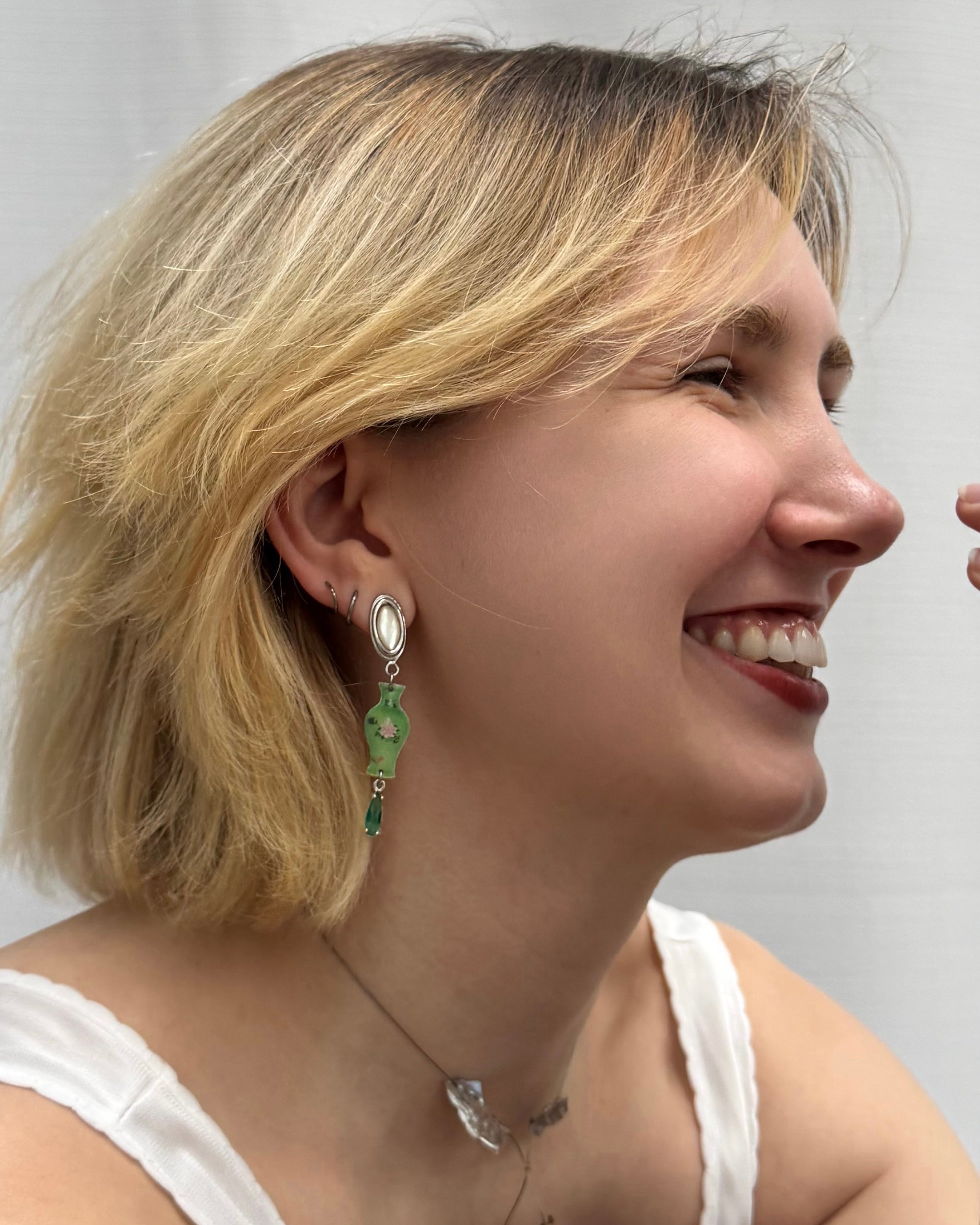Jade Porcelain earrings
