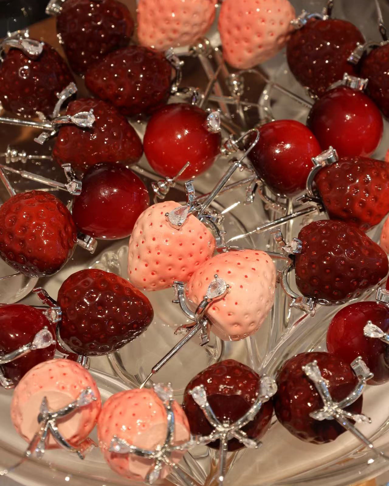 Crystal Strawberry Earrings