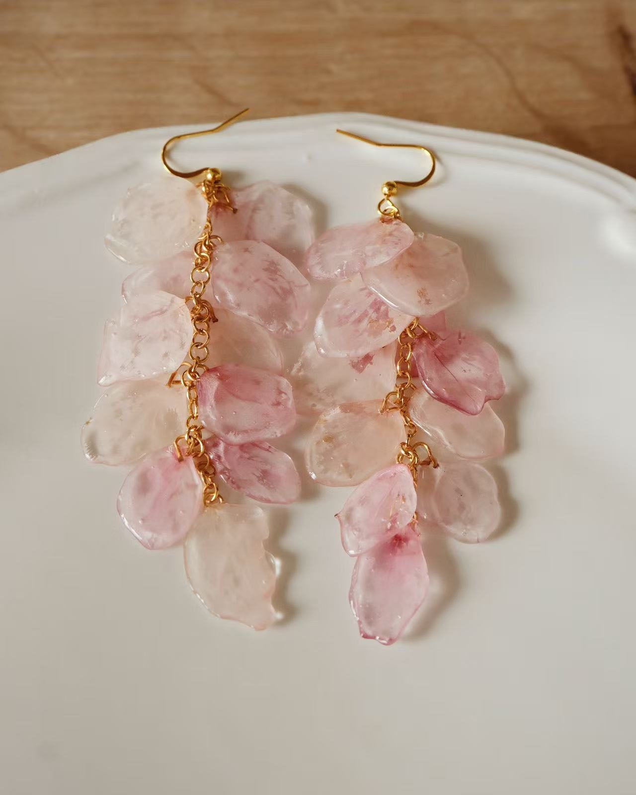real peach Blossom ohrringe