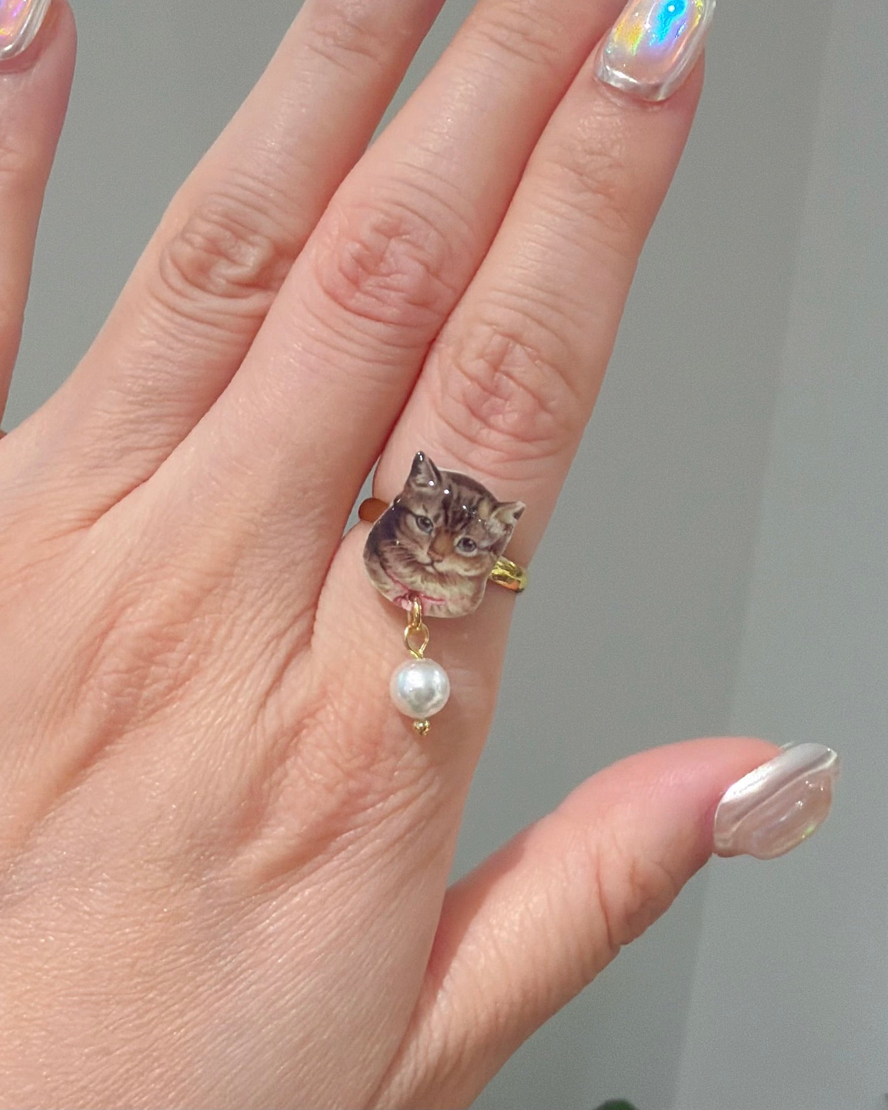 Cat Pearl Ring