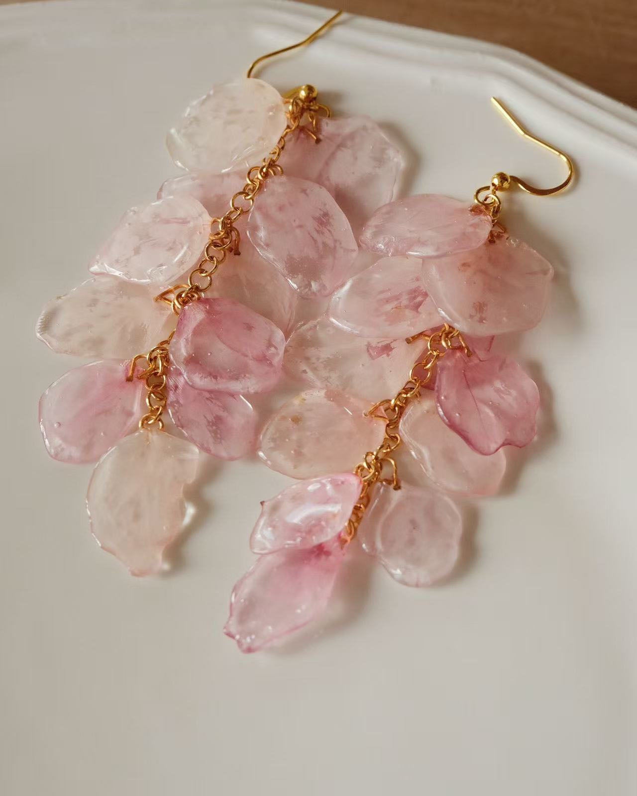 real peach Blossom ohrringe