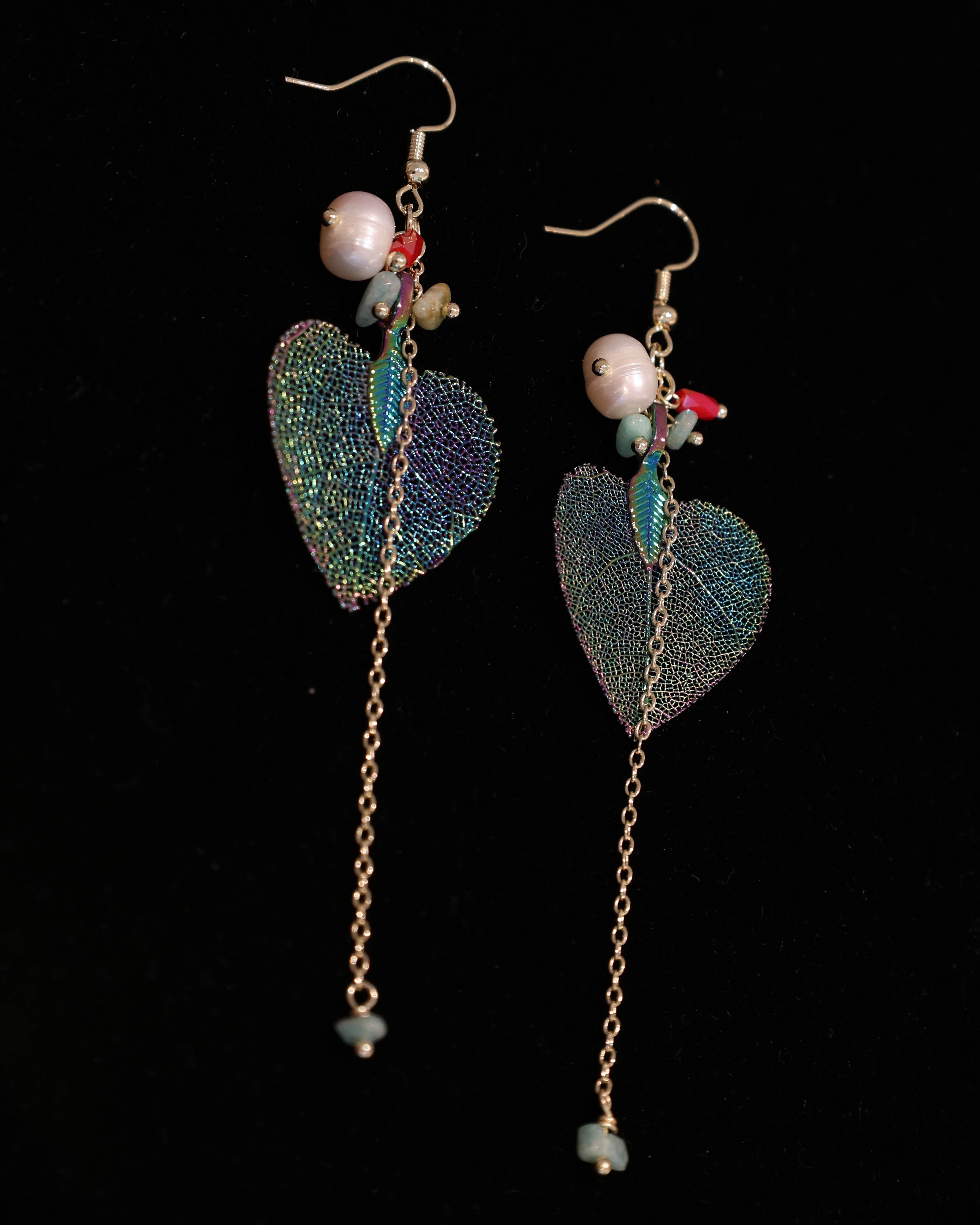 Real Leaf Drop Earrings