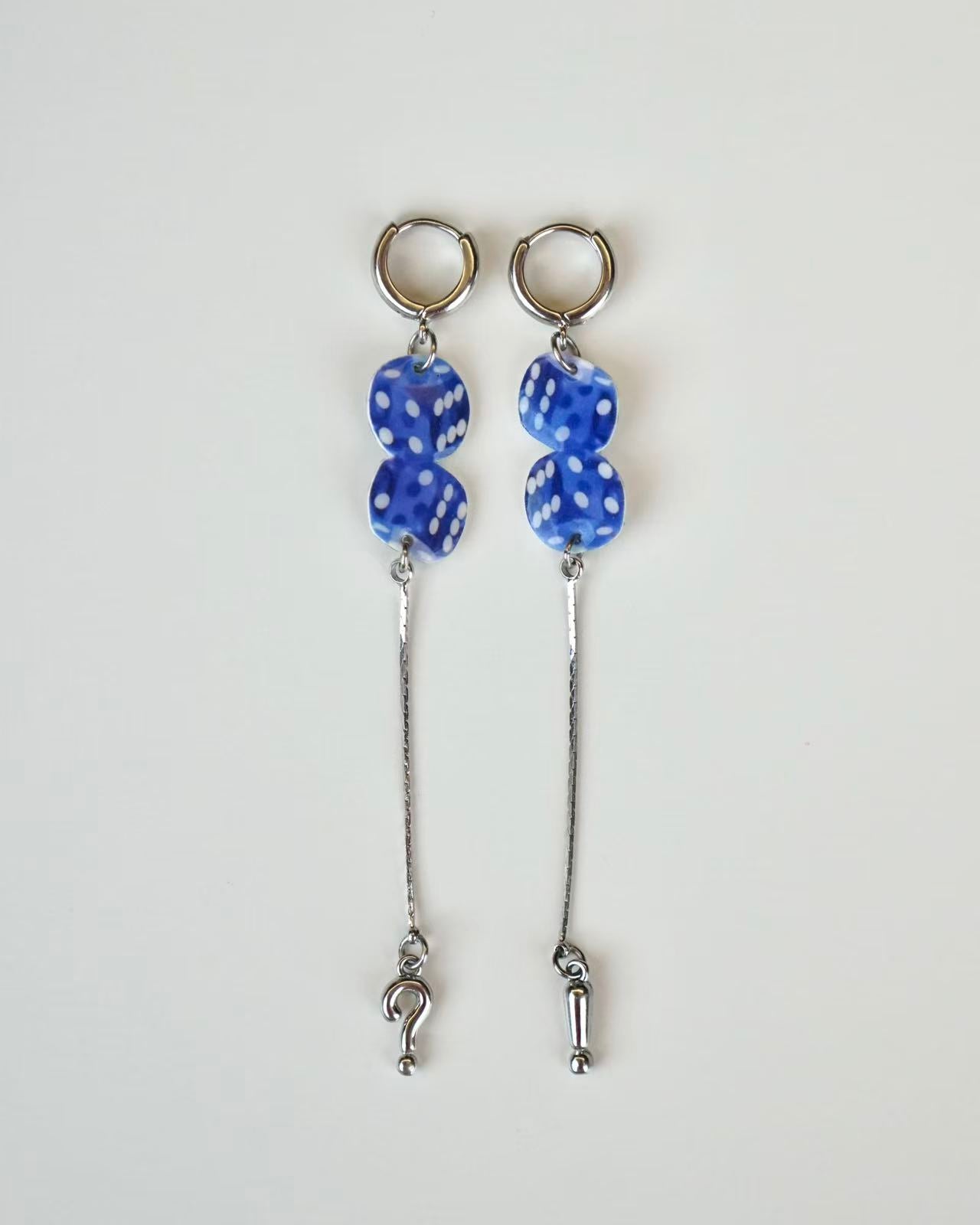 Blue Dice Earrings