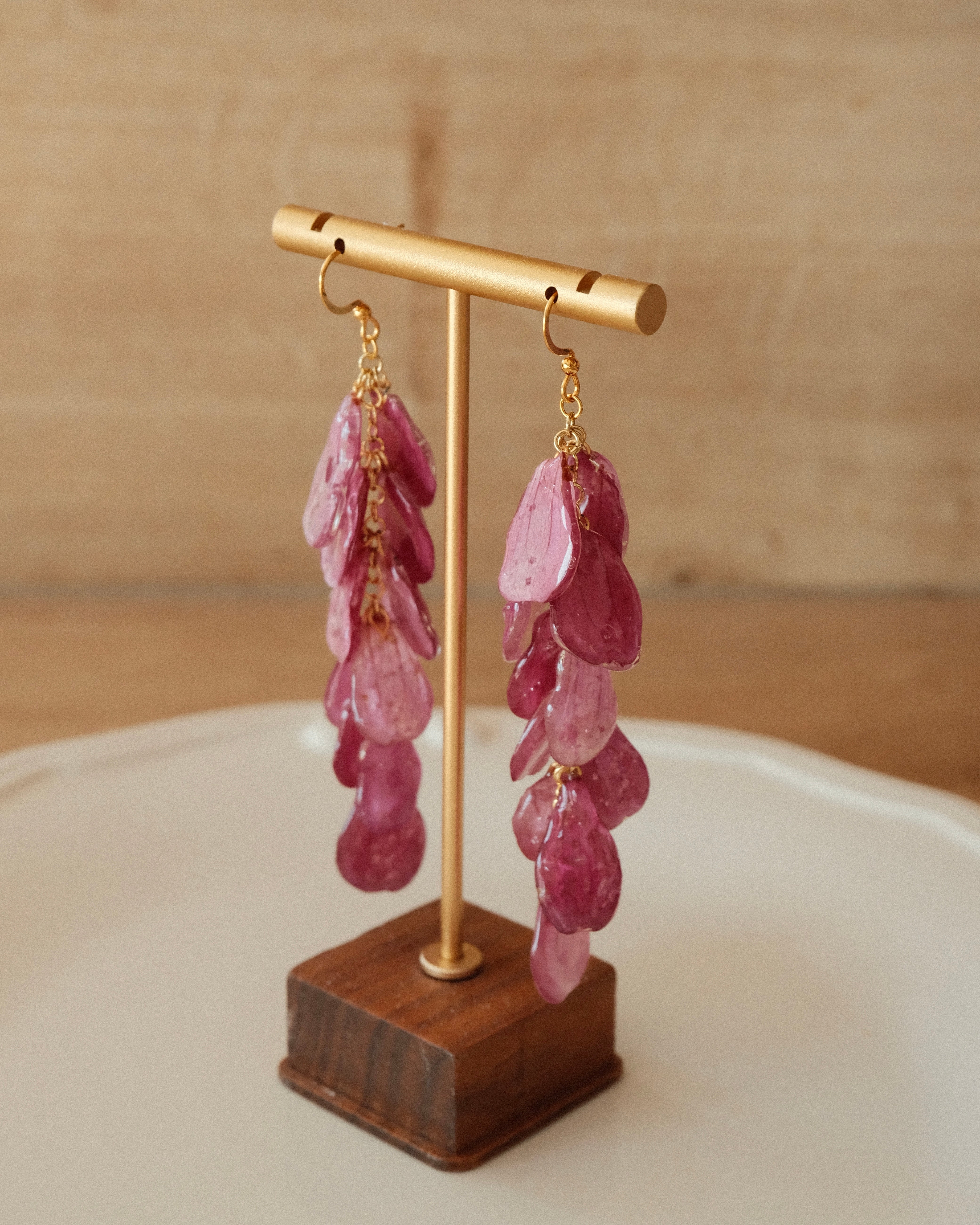 Real Chrysanthemum Petal Earrings