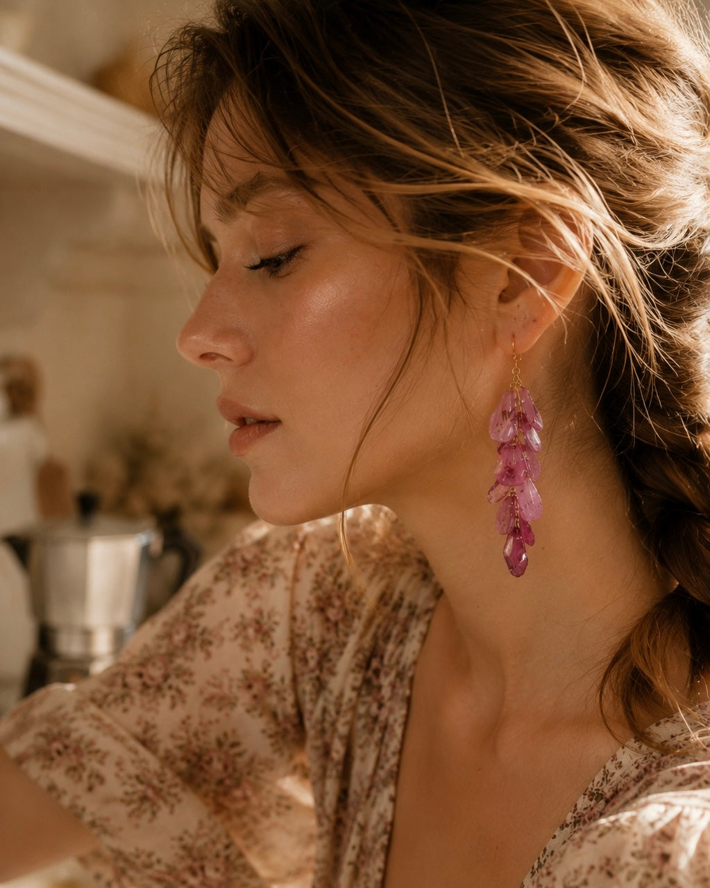 Real Chrysanthemum Petal Earrings