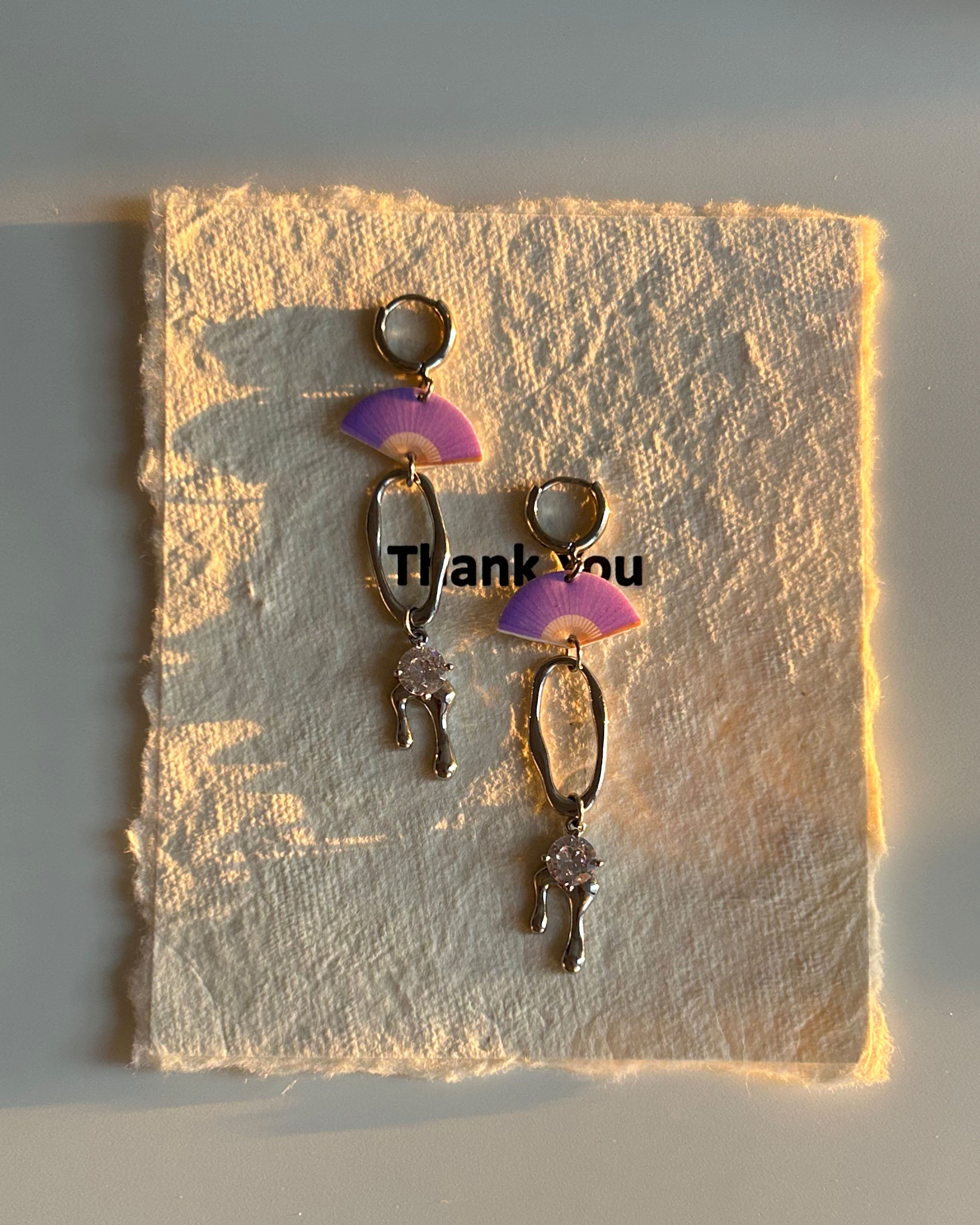Violet Fan Drop Earrings