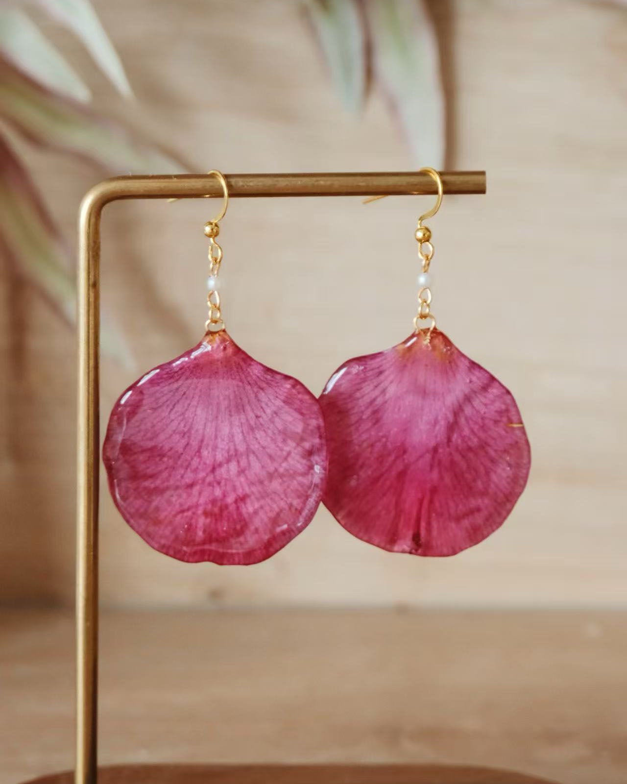 Real Camellia ohrring