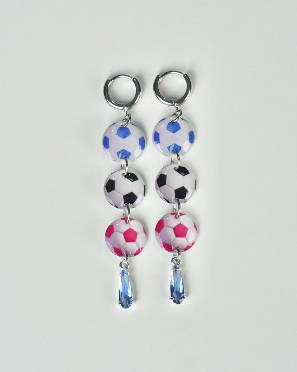 Colorful Football Earrings