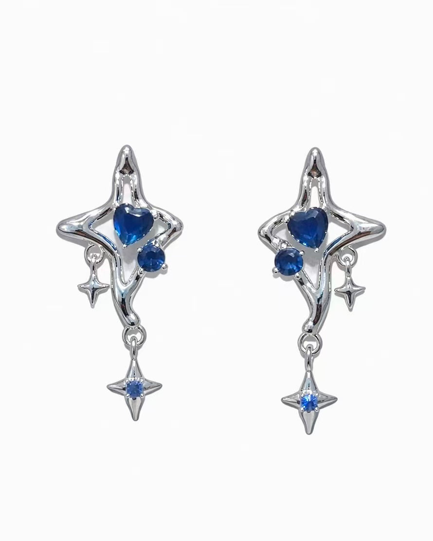 Crystal Heart Star Earrings