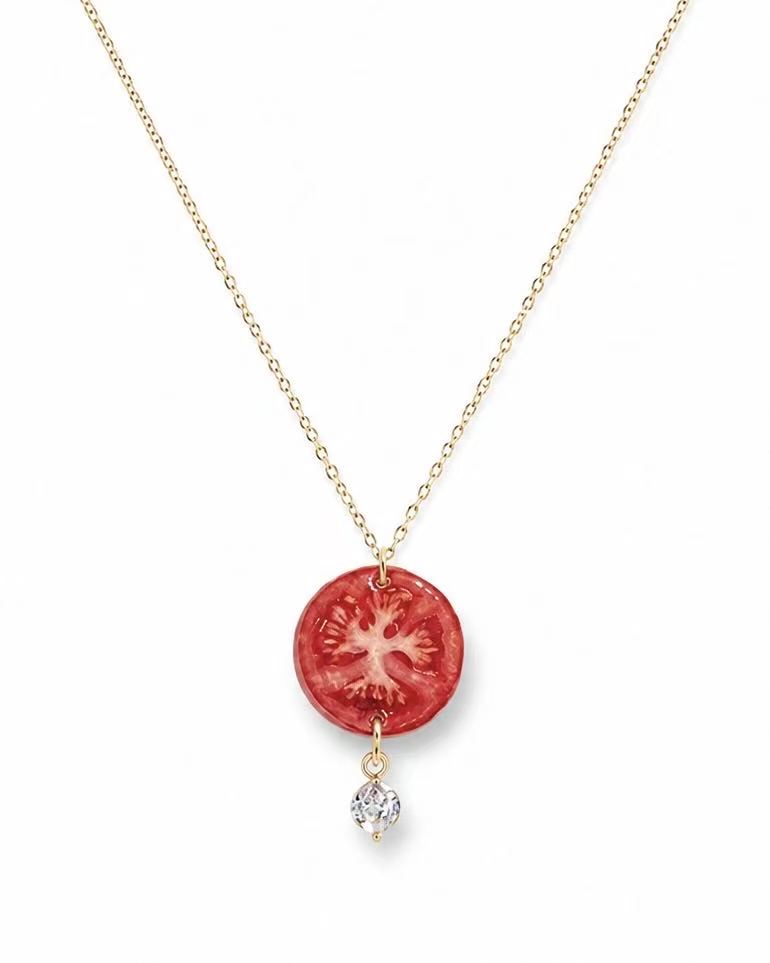 Tomato Slice Necklace