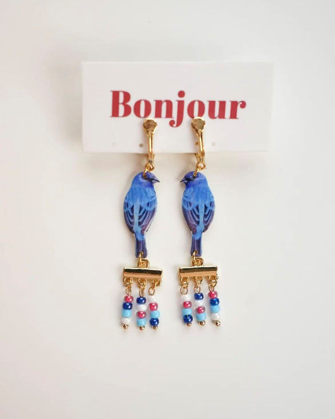 blue bird earrings