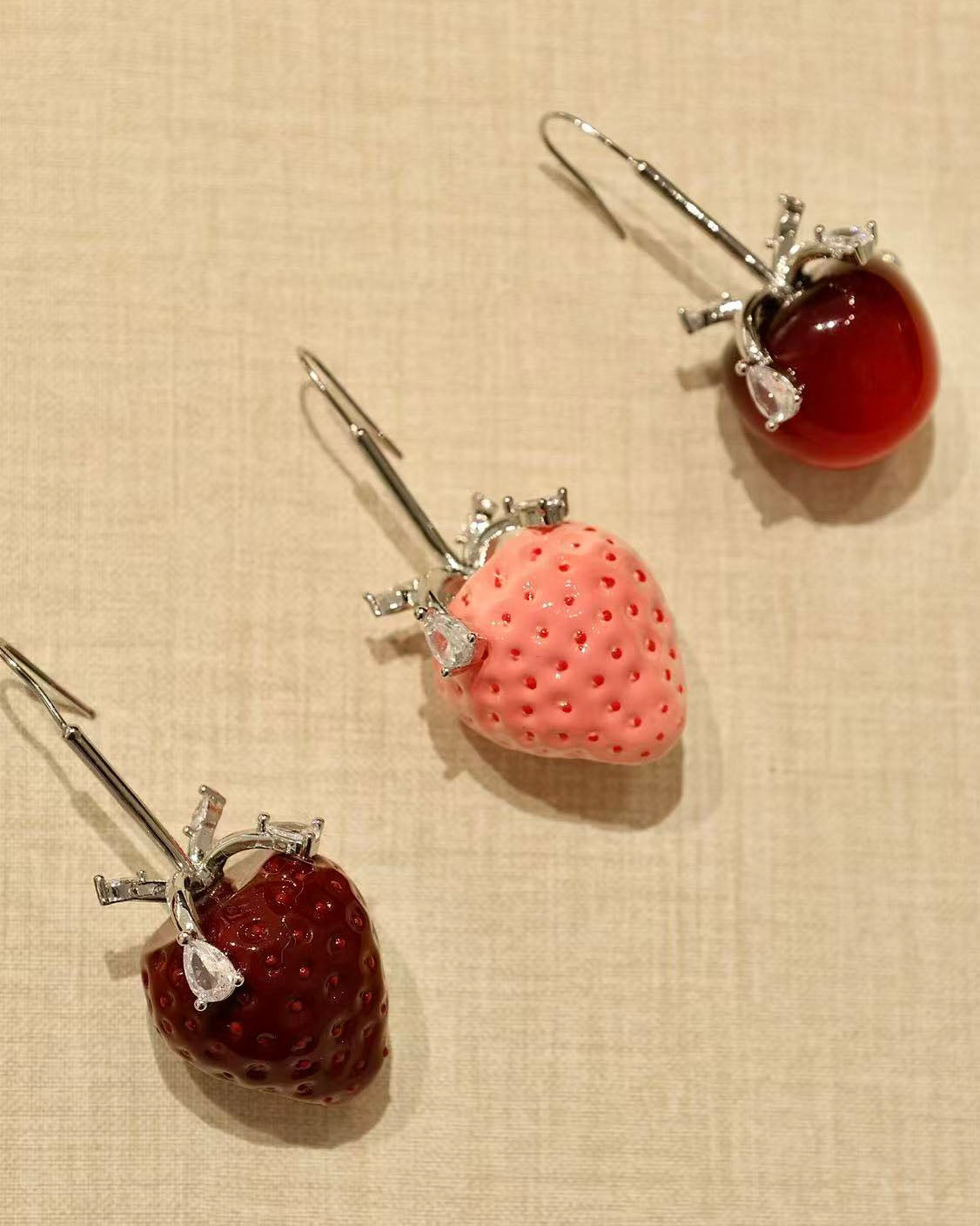 Crystal Strawberry Earrings