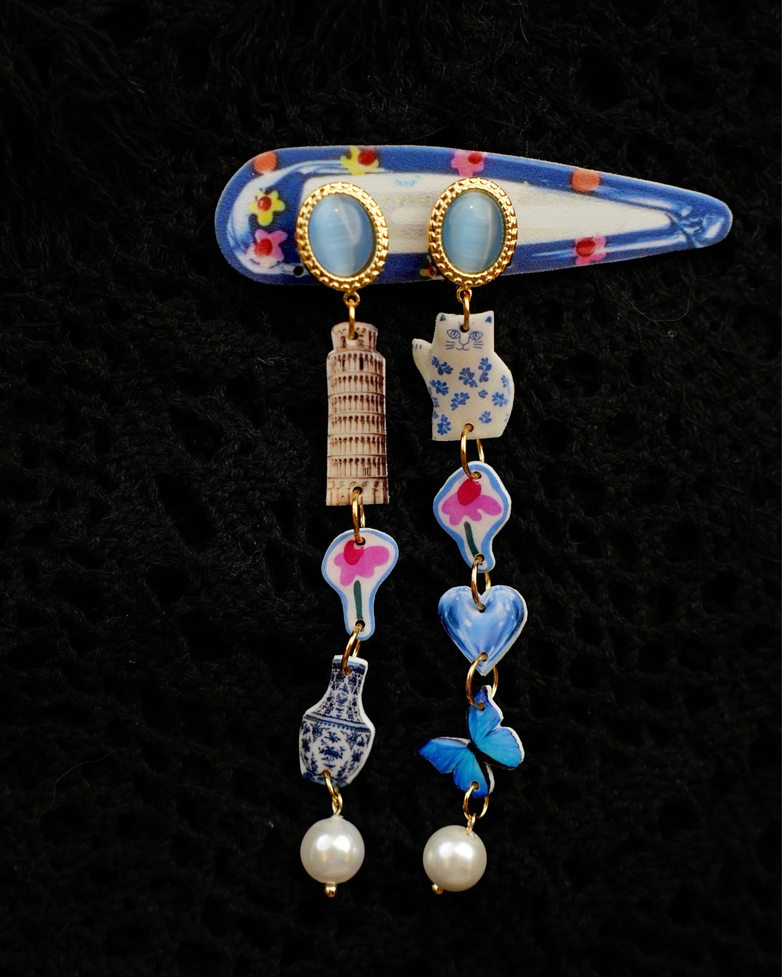 Cat & Tower Statement Ohrringe