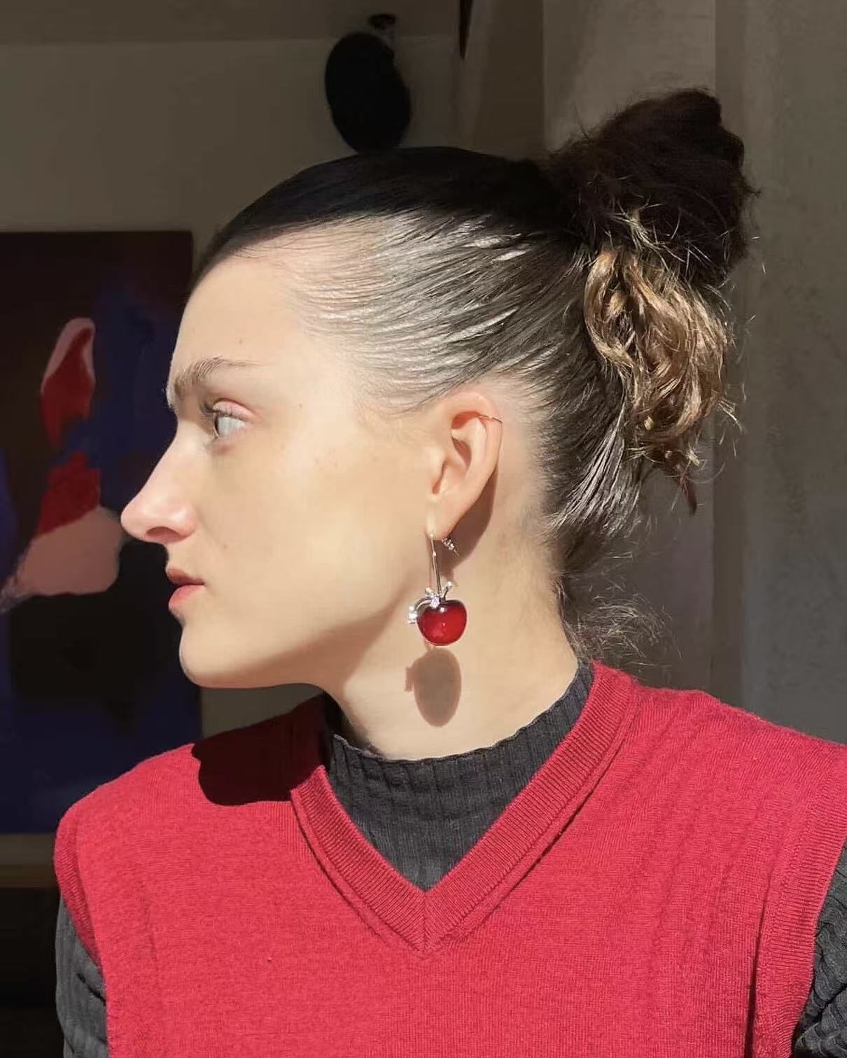 Glossy Cherry Earrings