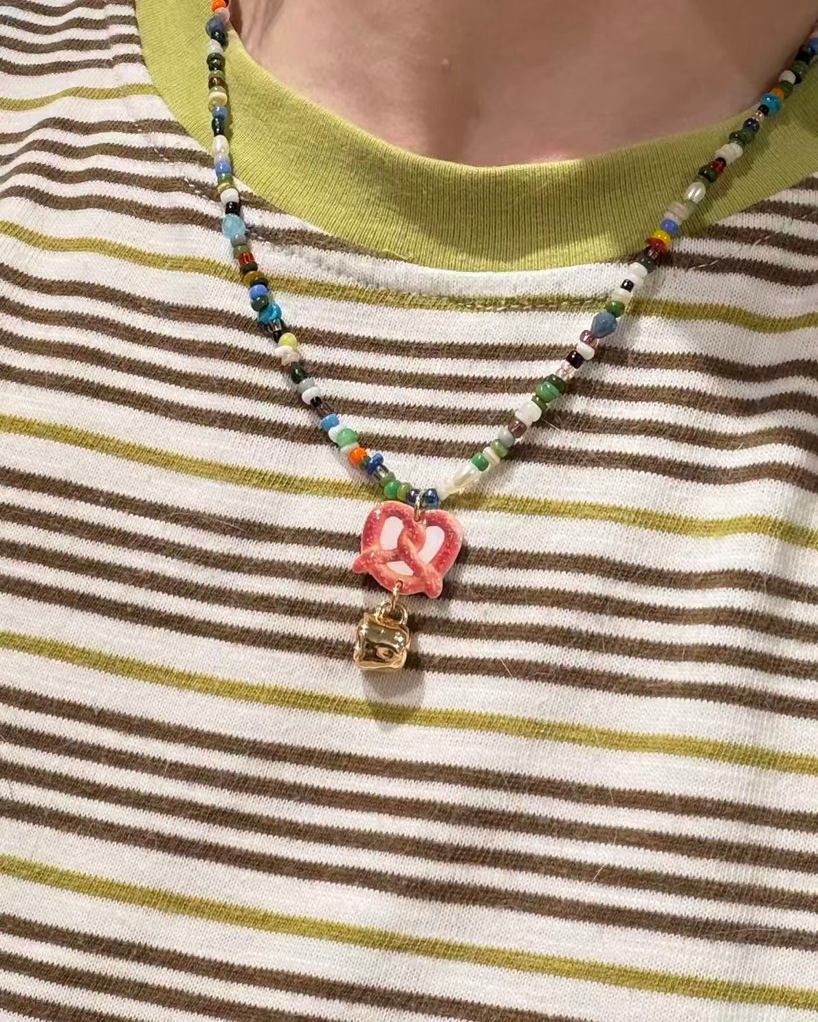 Pretzel Coffee Necklace