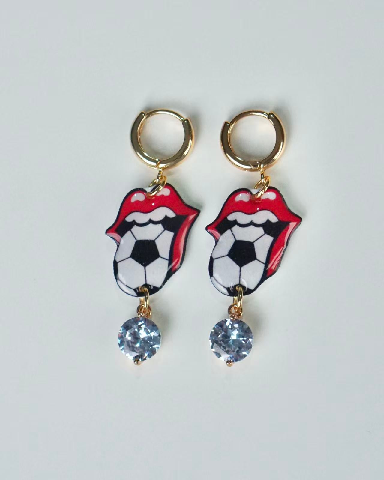 Football Lips Earrings