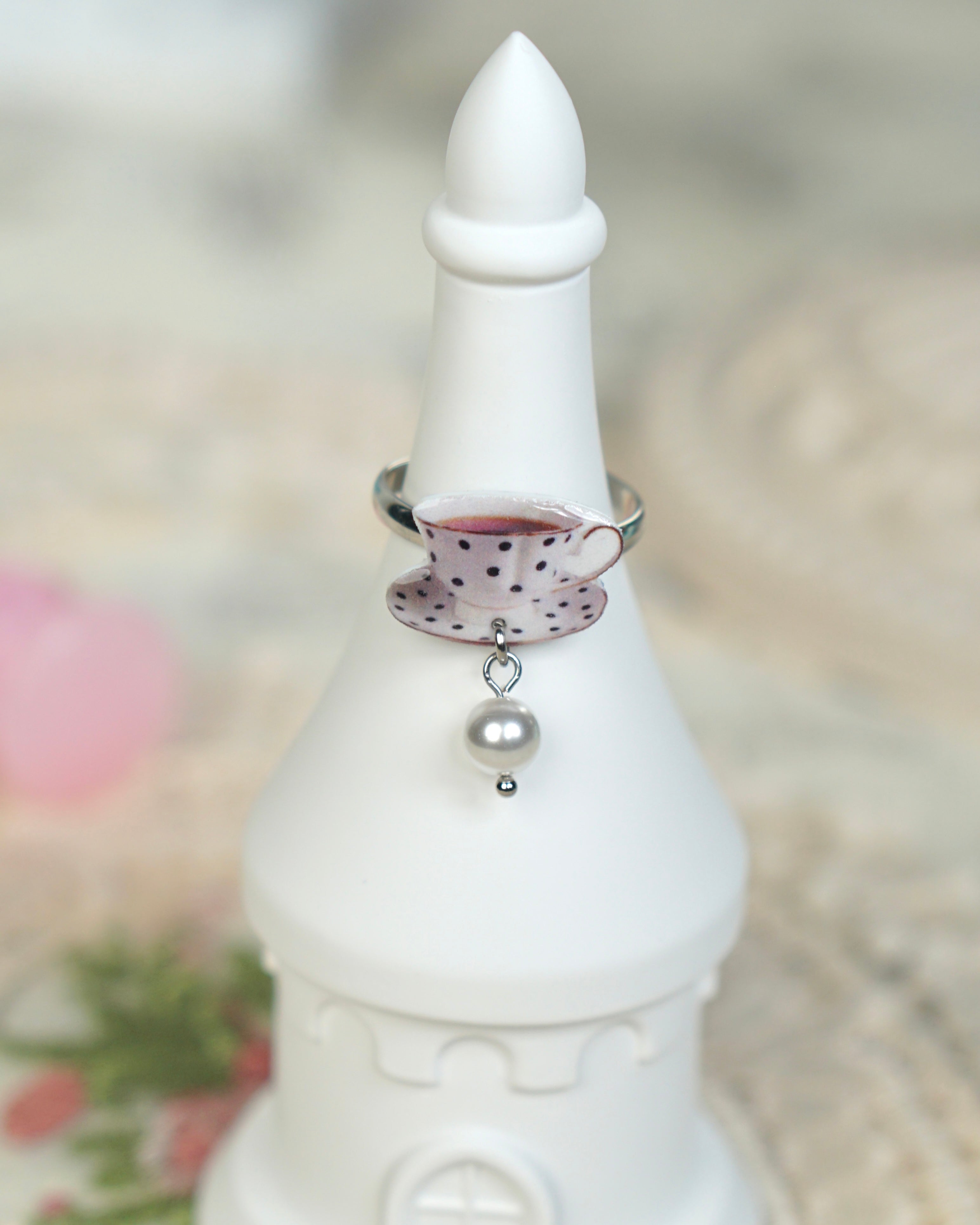 Coffee Cup Pearl Ring