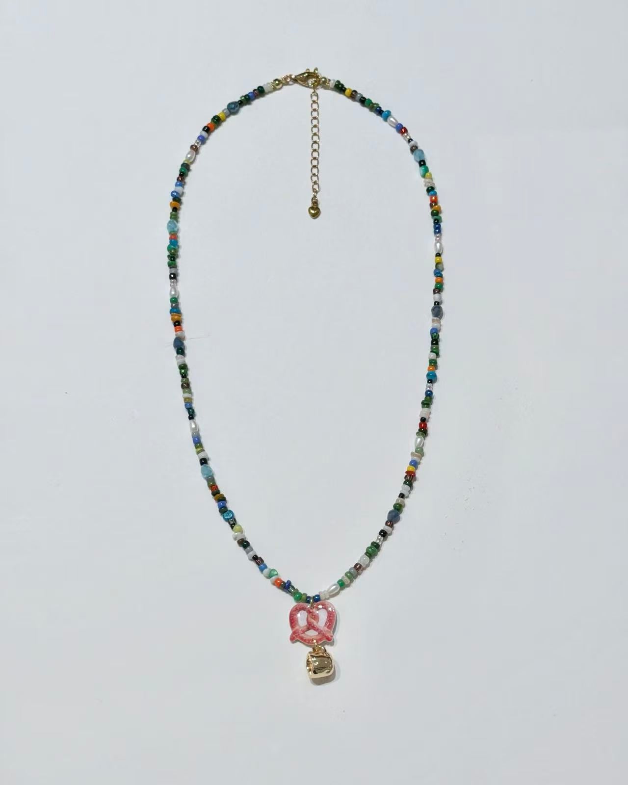 Pretzel Coffee Necklace