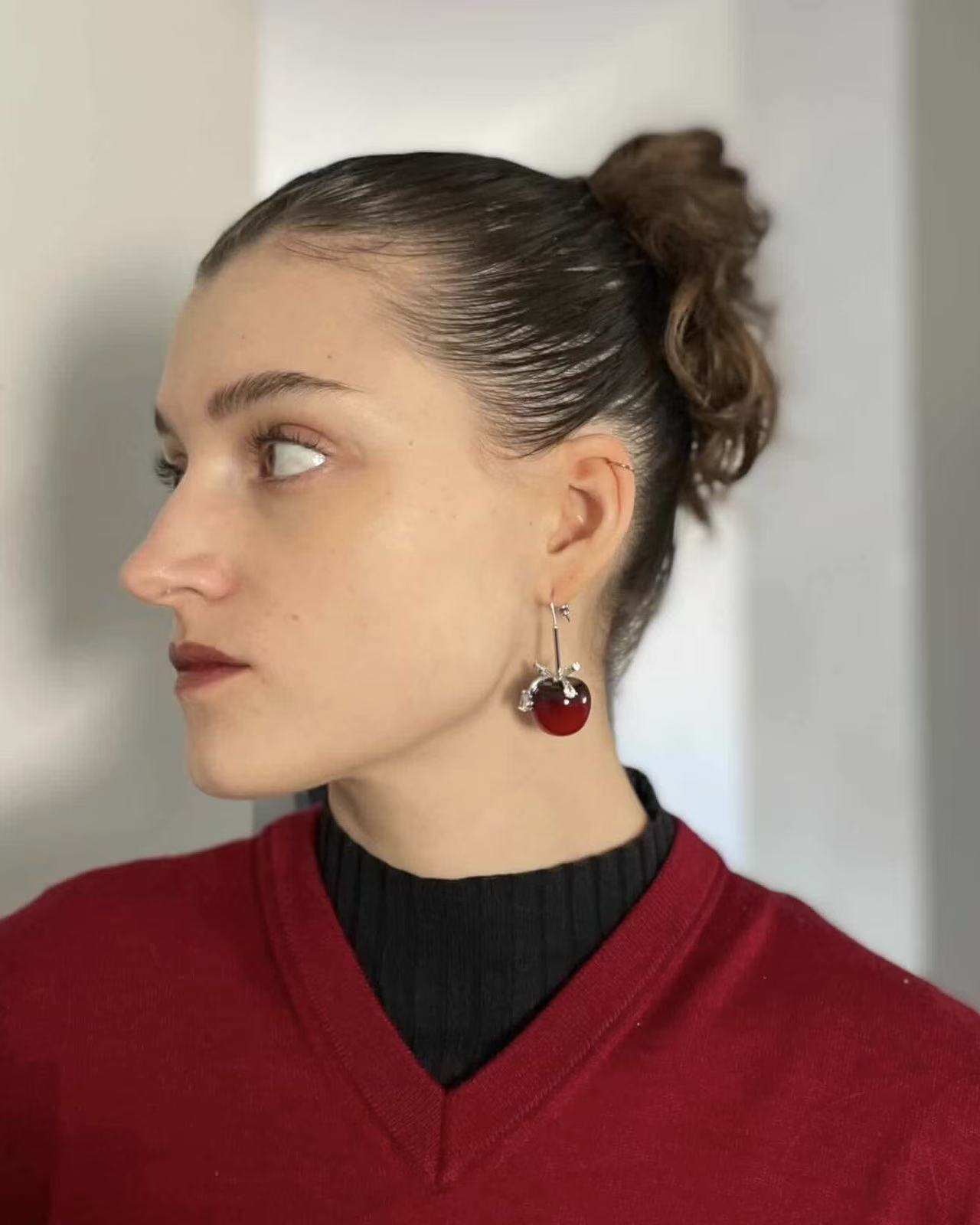 Glossy Cherry Earrings
