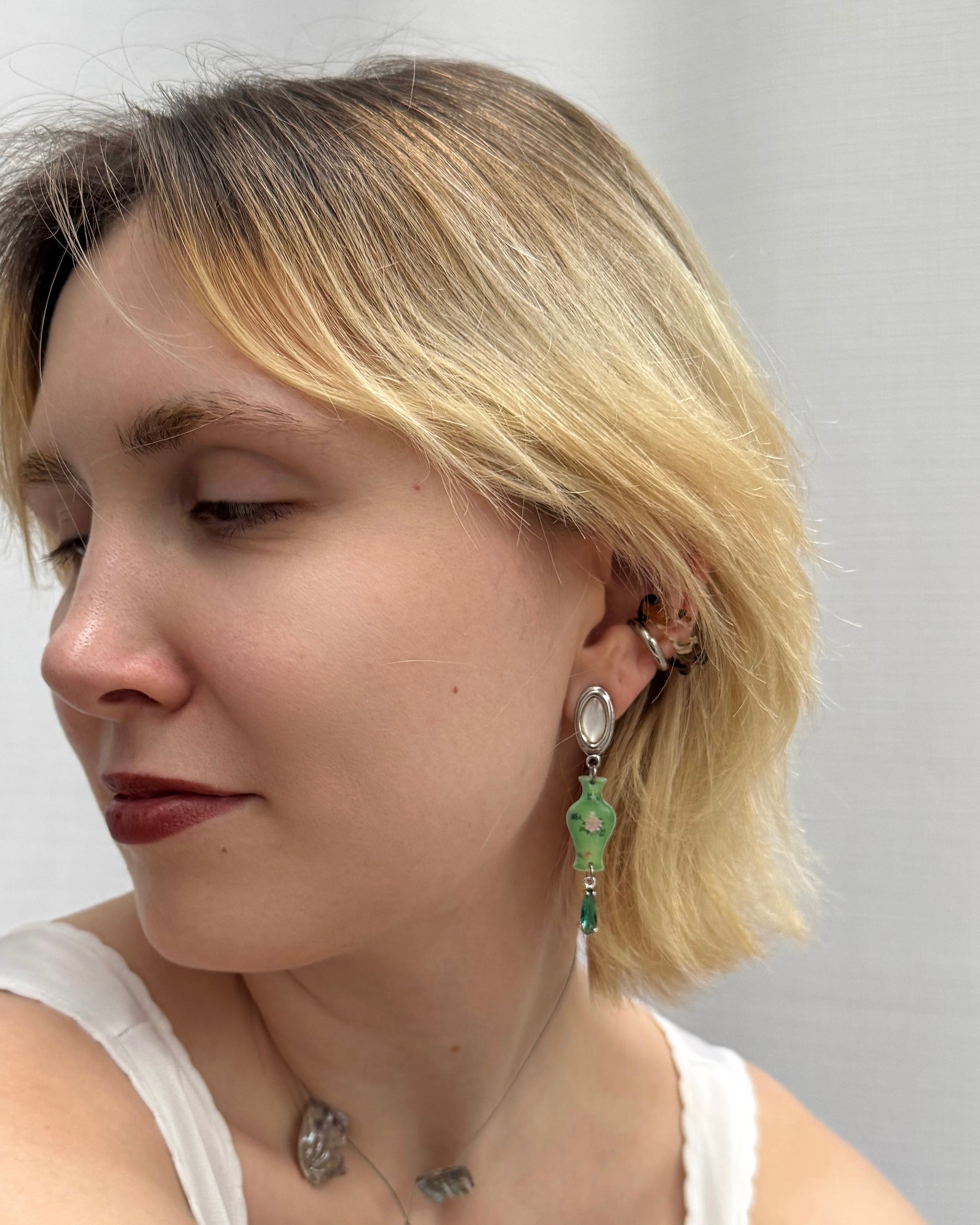 Jade Porcelain earrings
