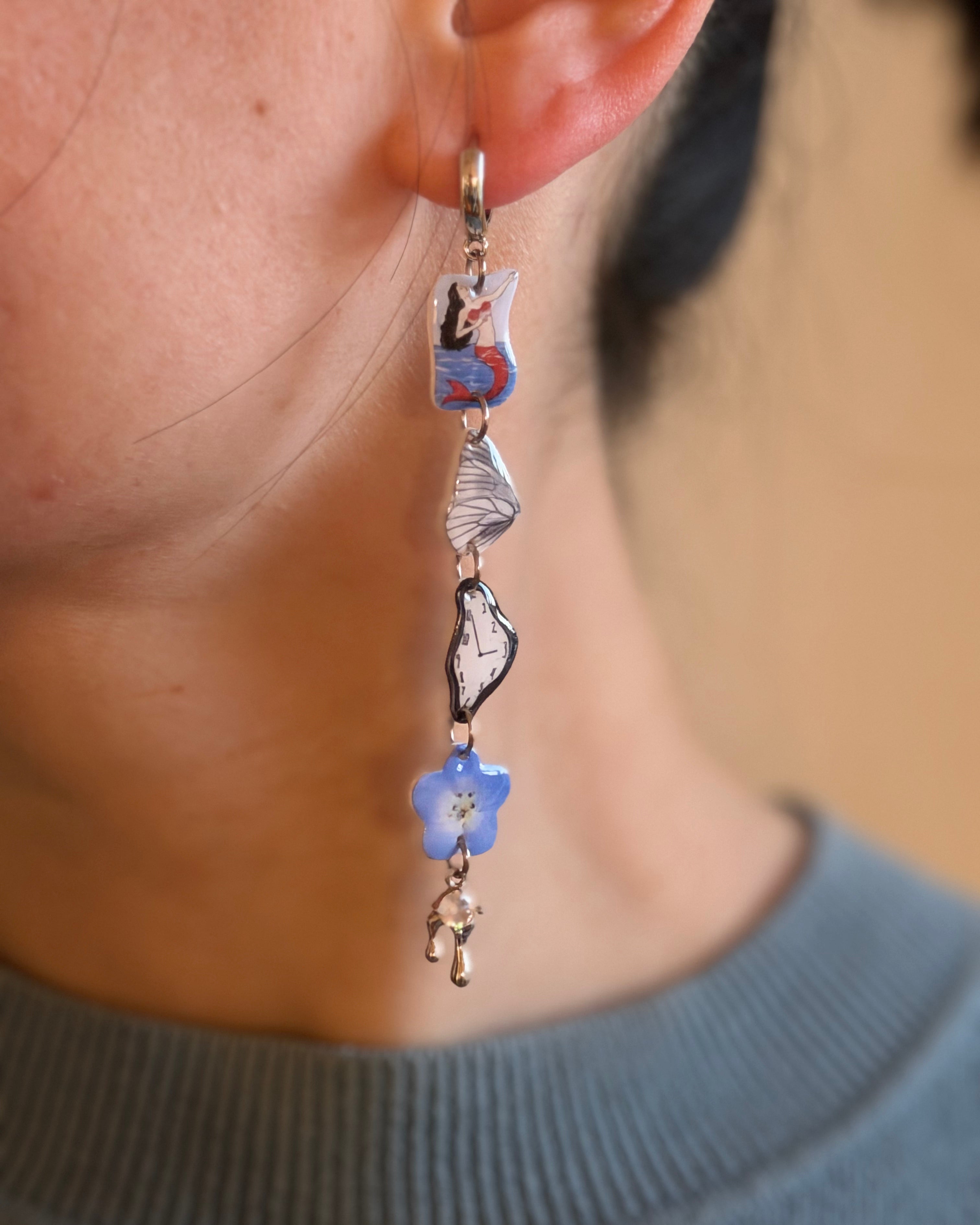 Silver Ocean Earrings