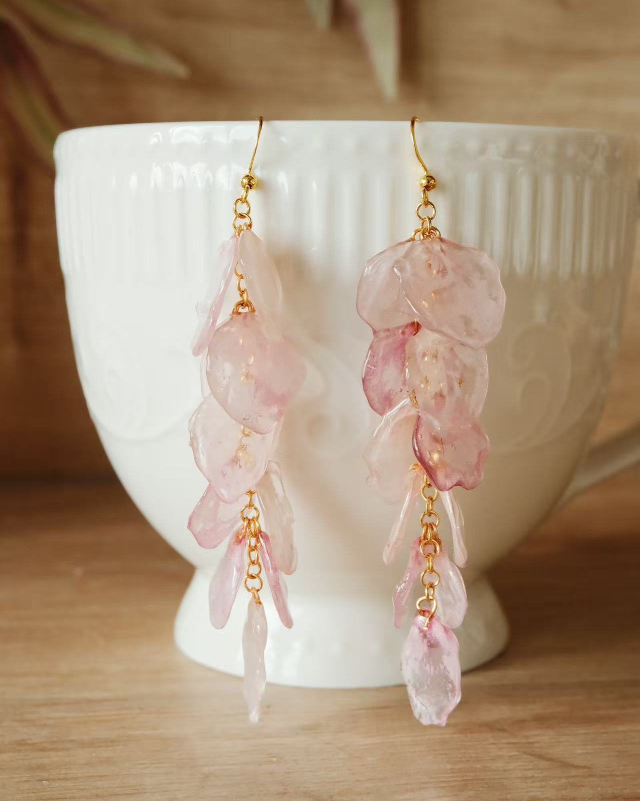 real peach Blossom ohrringe