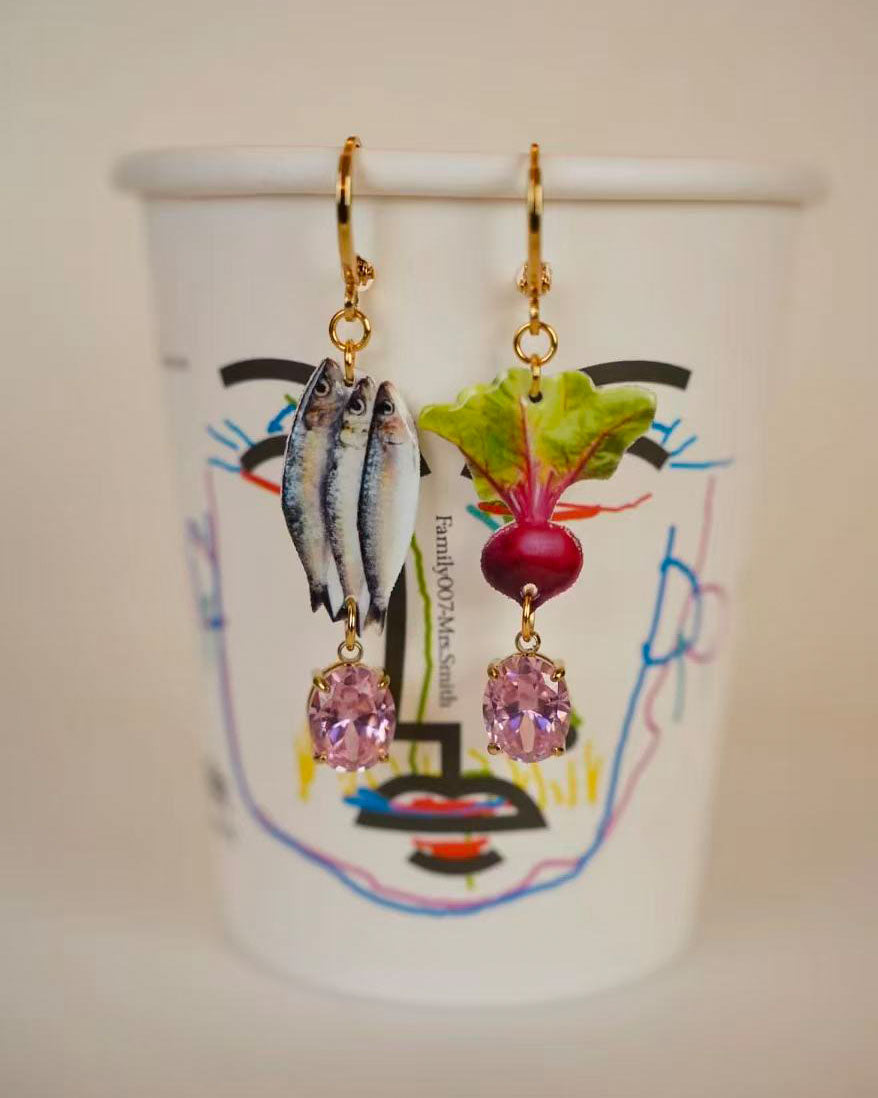 Sardine & Rote Bete Ohrringe