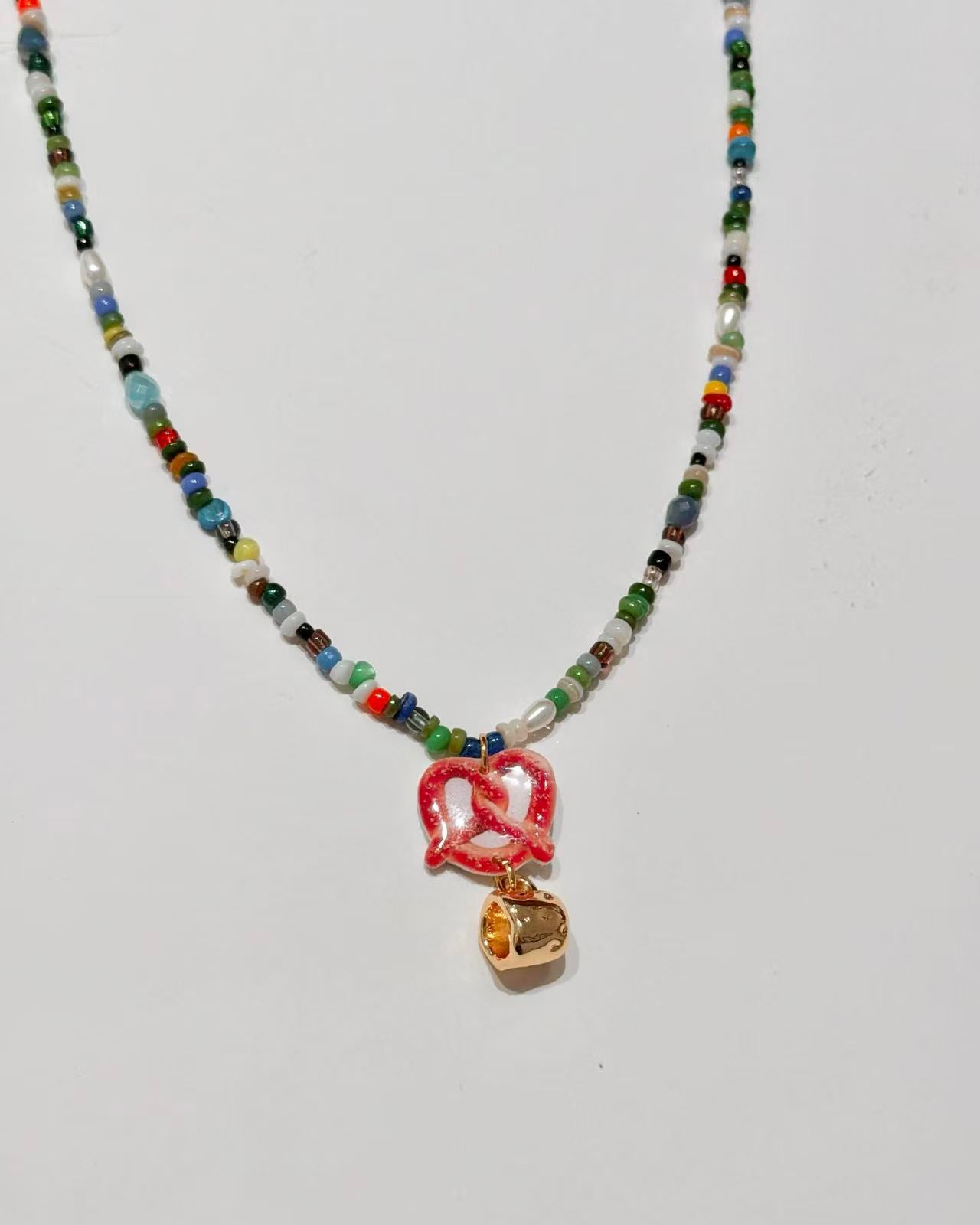 Pretzel Coffee Necklace