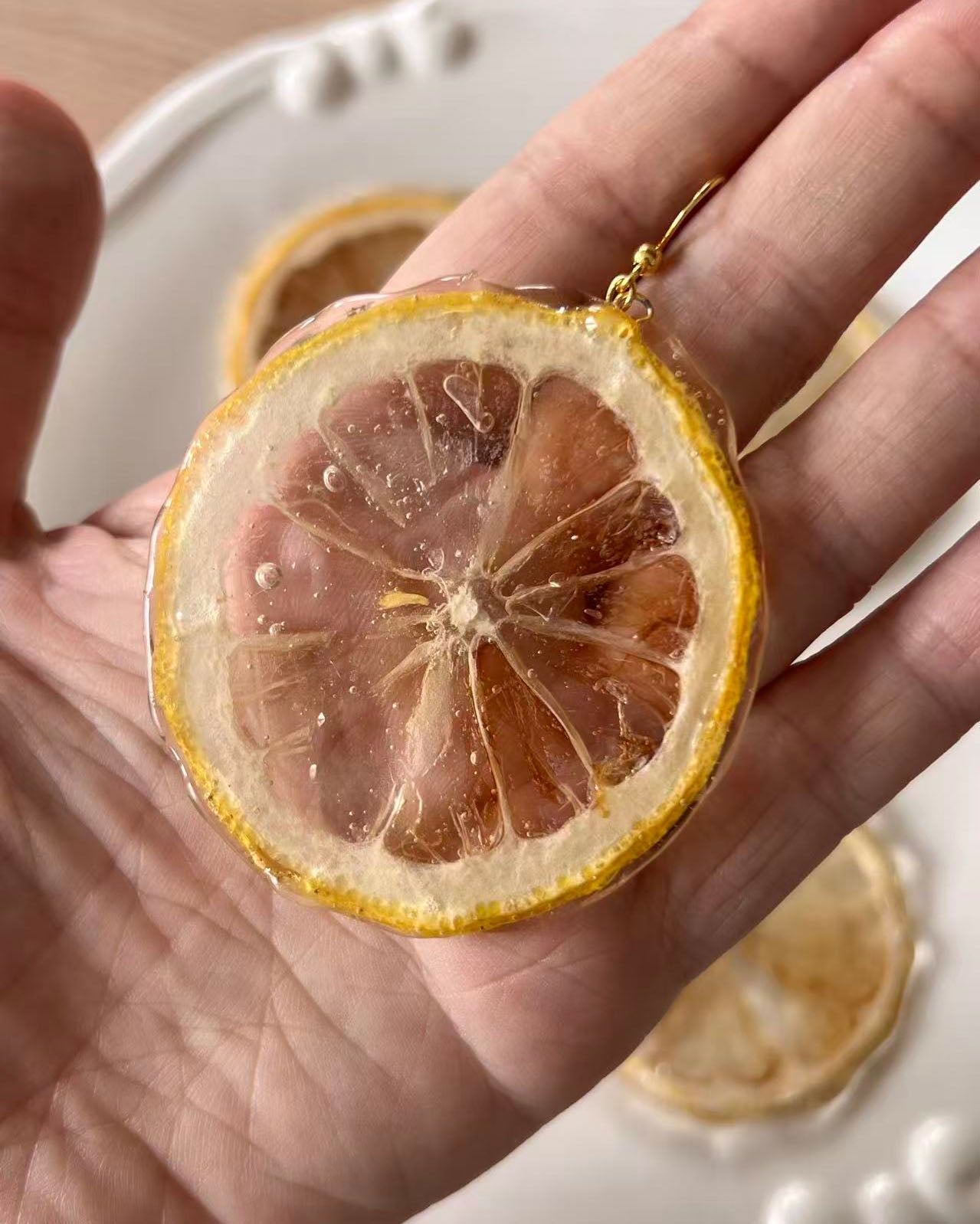 real lemon ohrringe