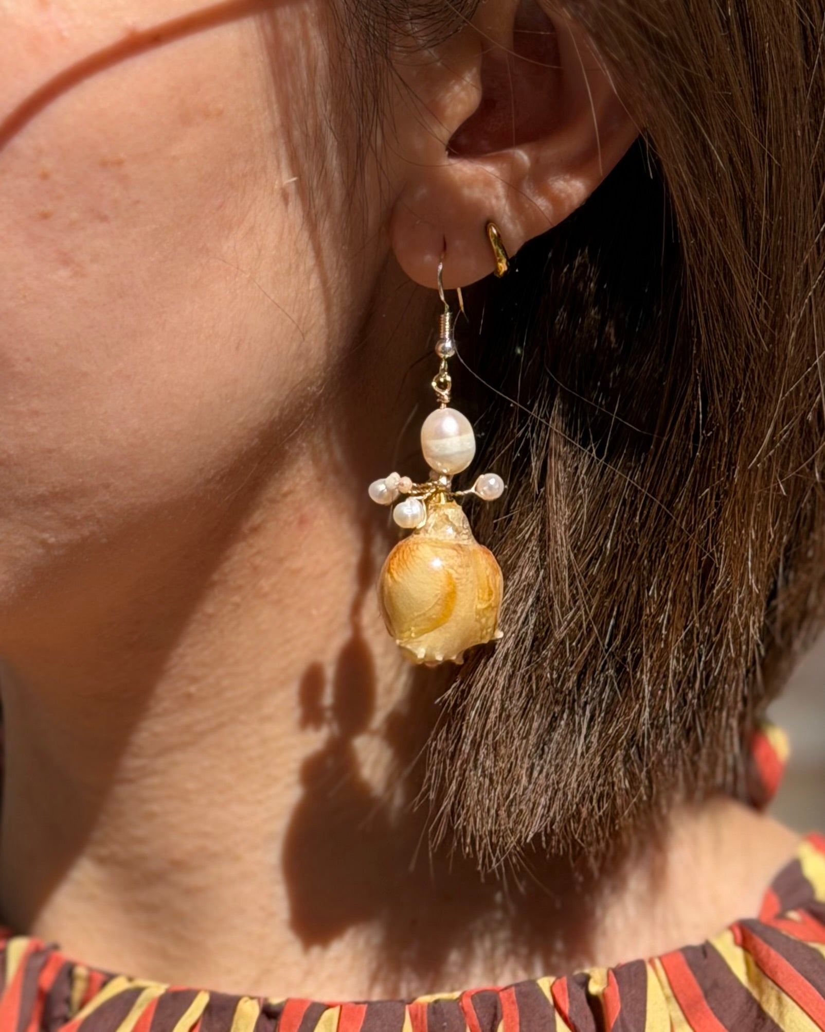 Rose Bud Pearl Earrings