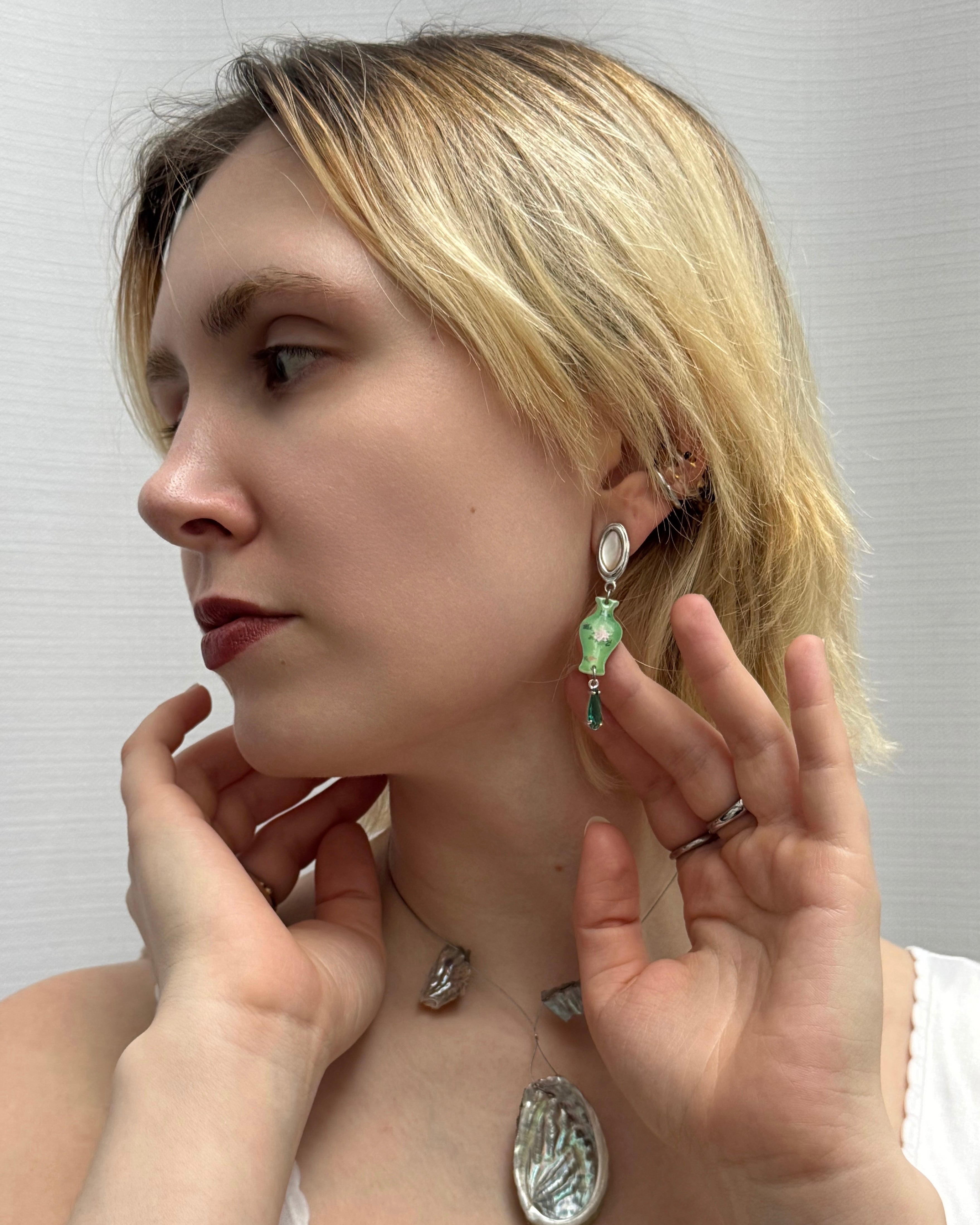 Jade Porcelain earrings