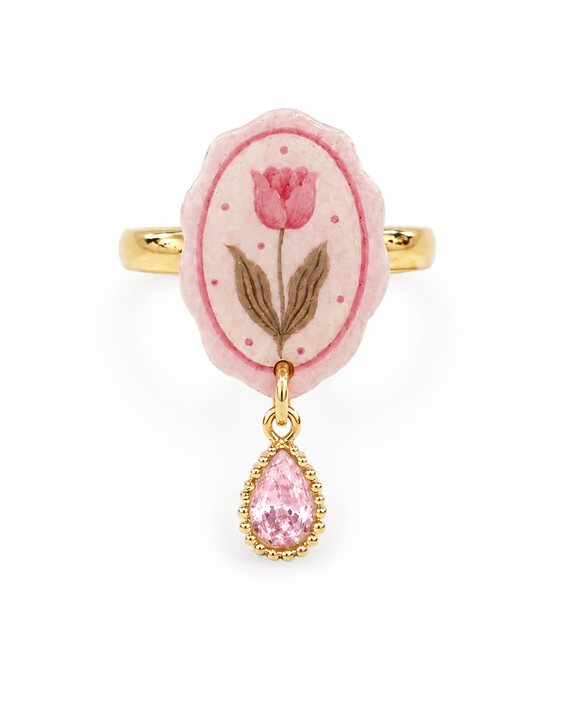 Pink Tulip Zircon Ring
