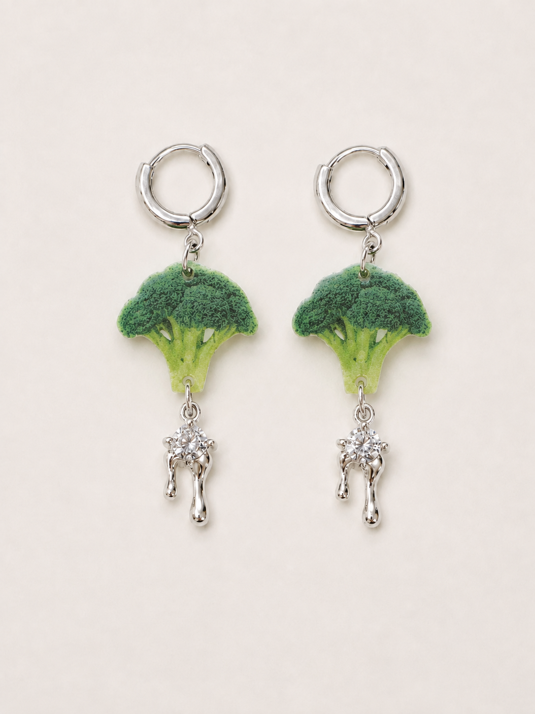 Broccoli Charm Drop Earrings