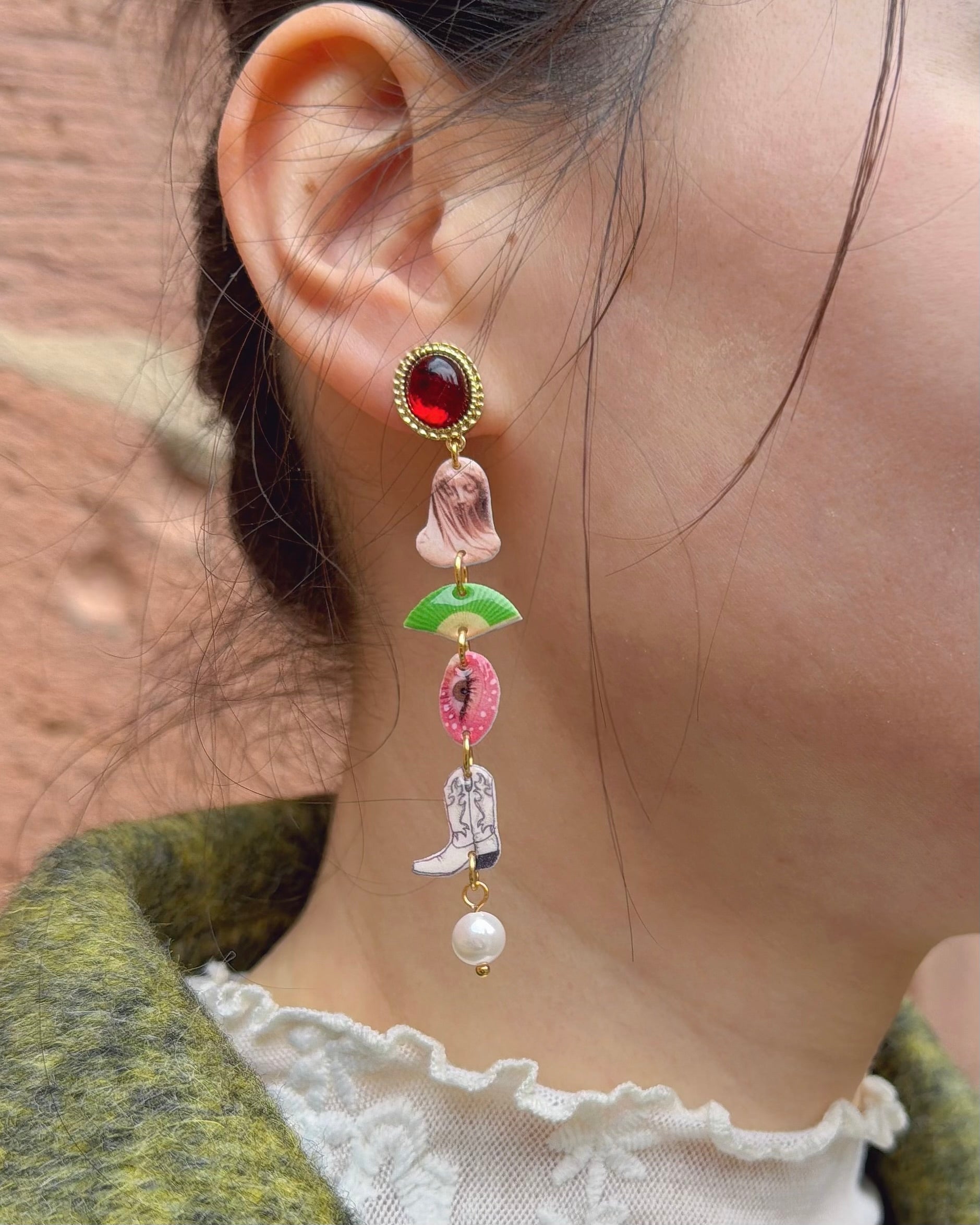 watermelon & butterfly earrings