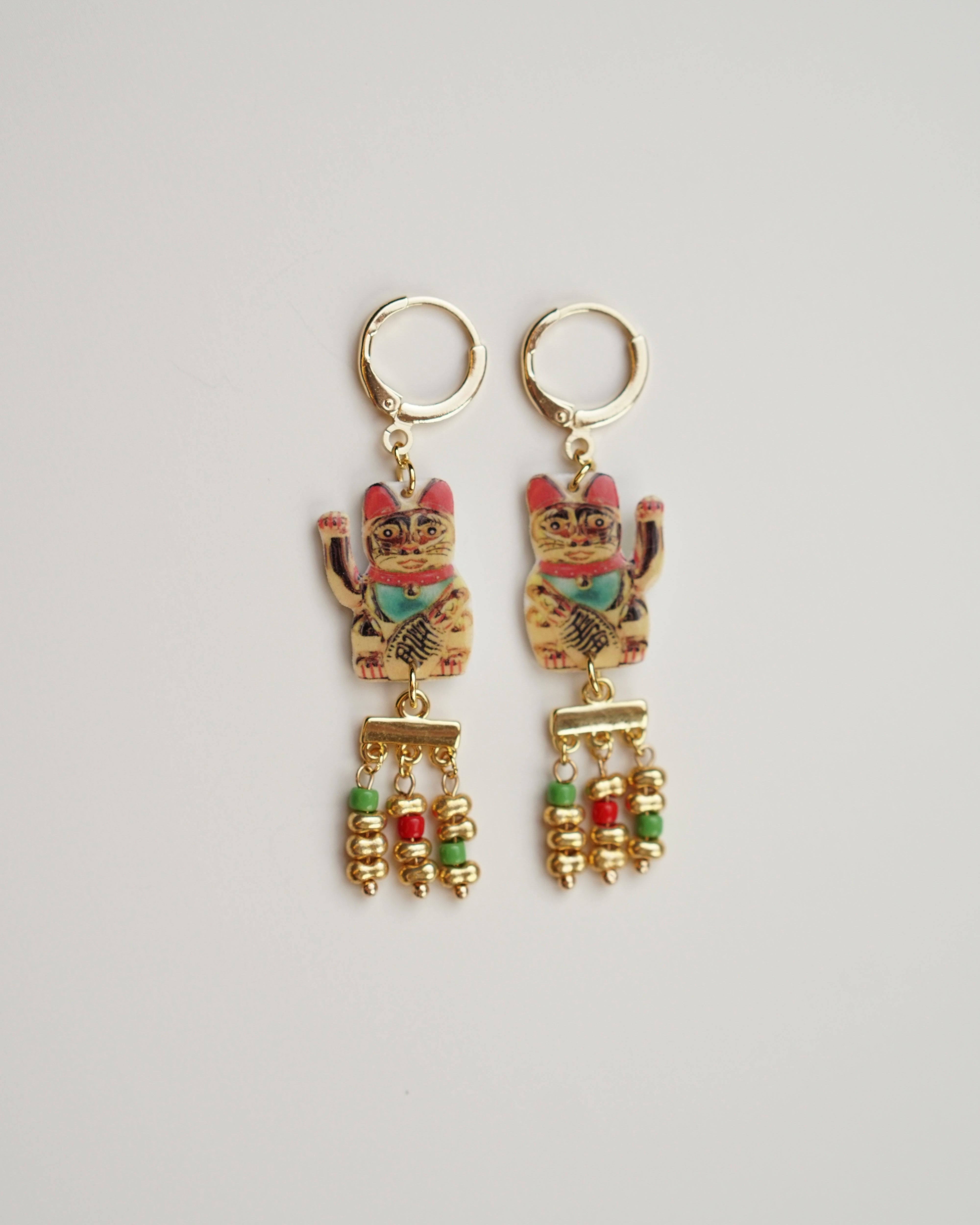 Maneki Neko earrings