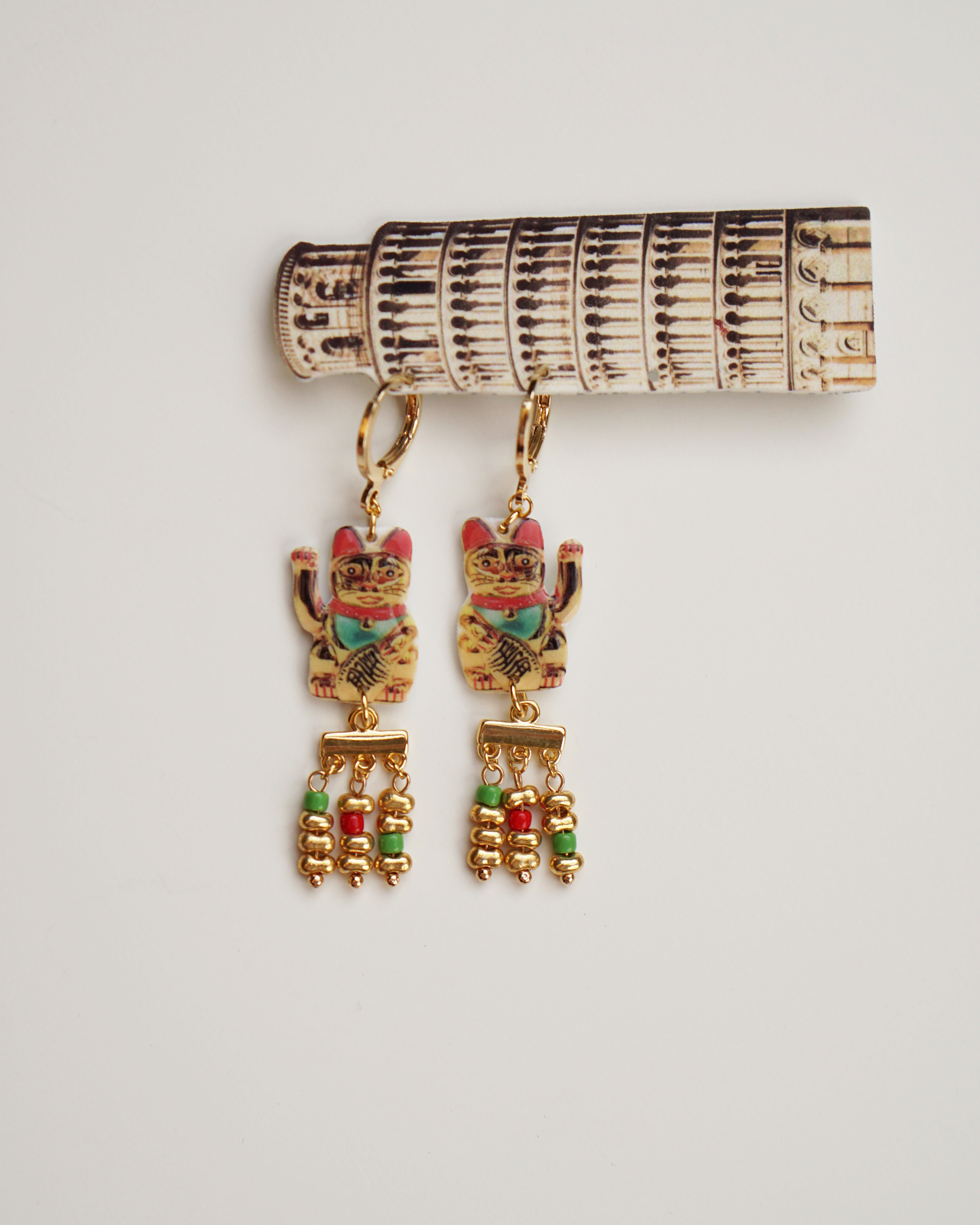 Maneki Neko earrings