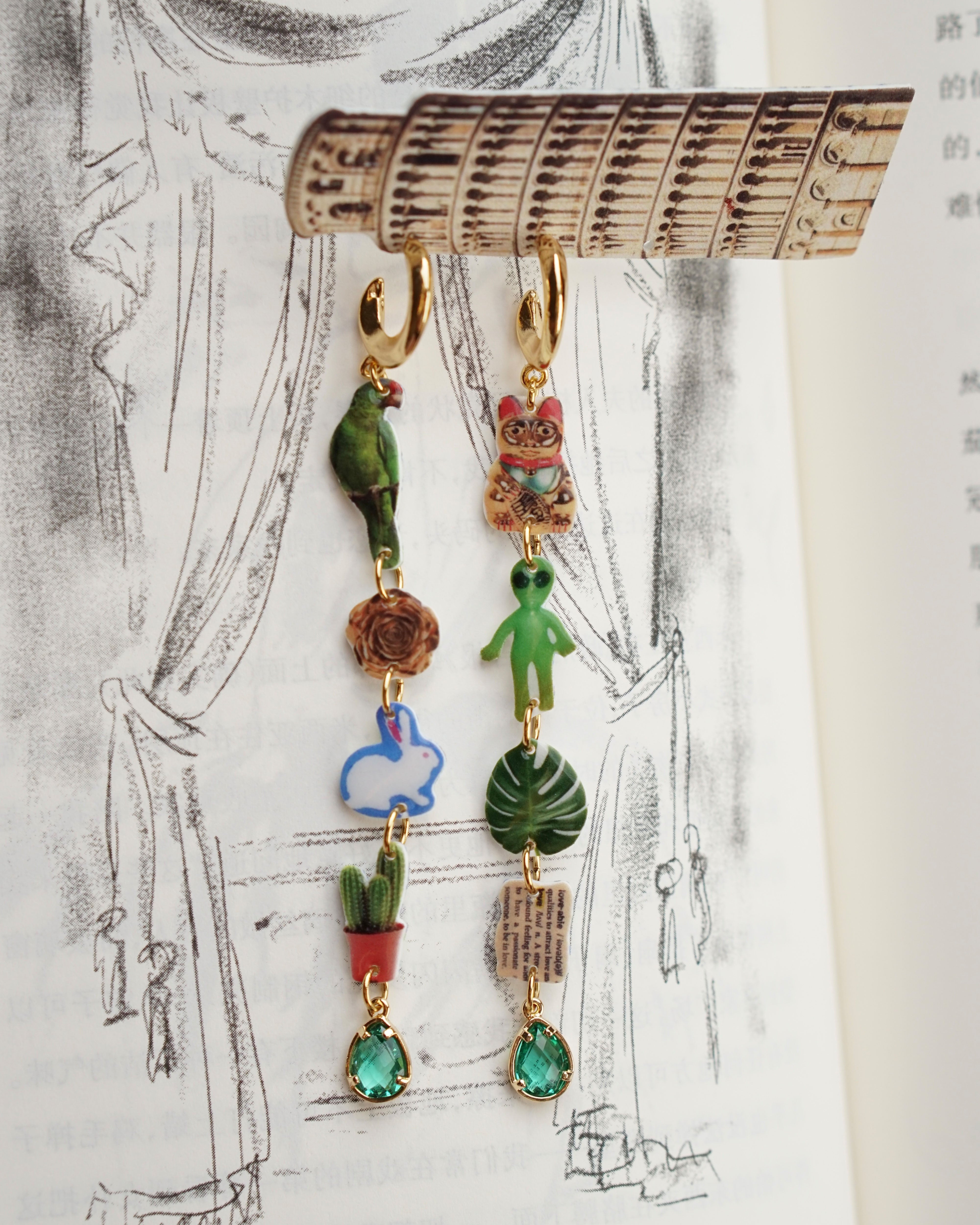 Green Curiosities Earrings
