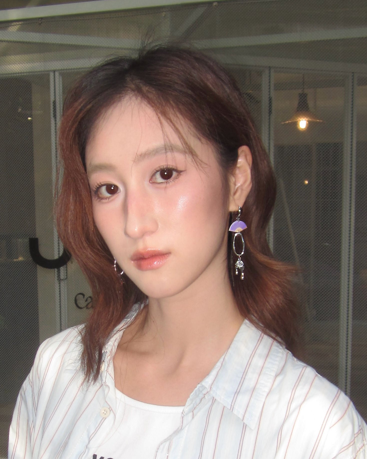 Violet Fan Drop Earrings