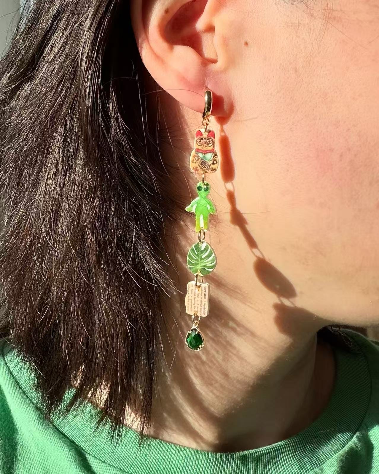 Green Curiosities Earrings