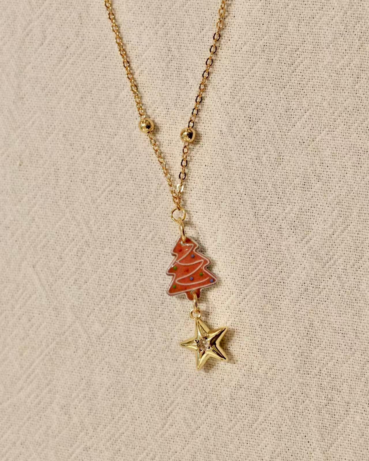 Lebkuchen-Tannenbaum Halsketen