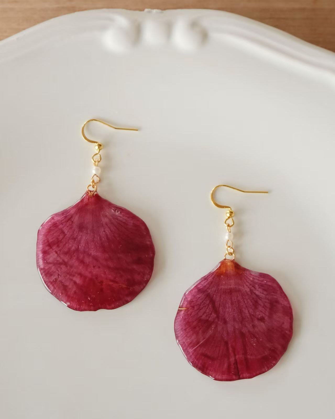 Real Camellia ohrring