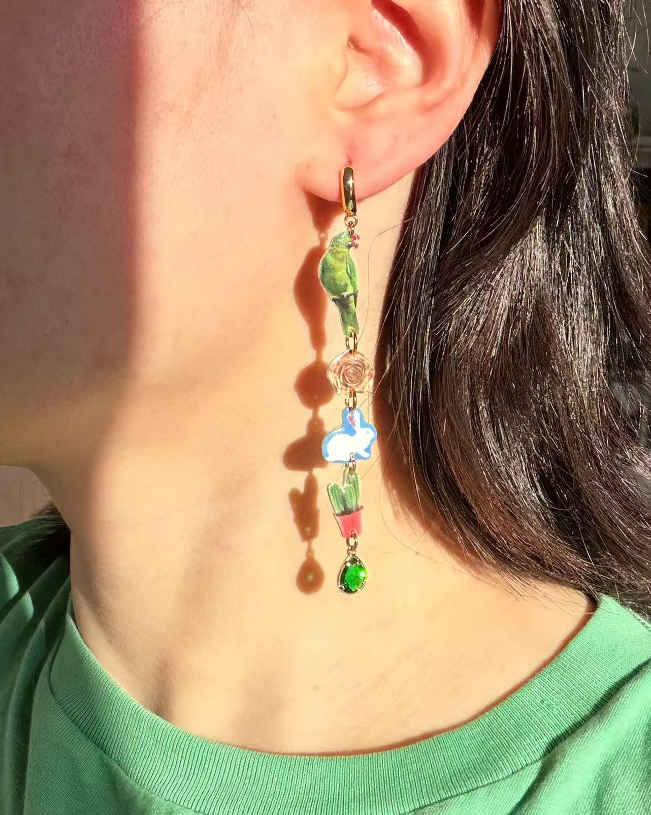 Green Curiosities Earrings
