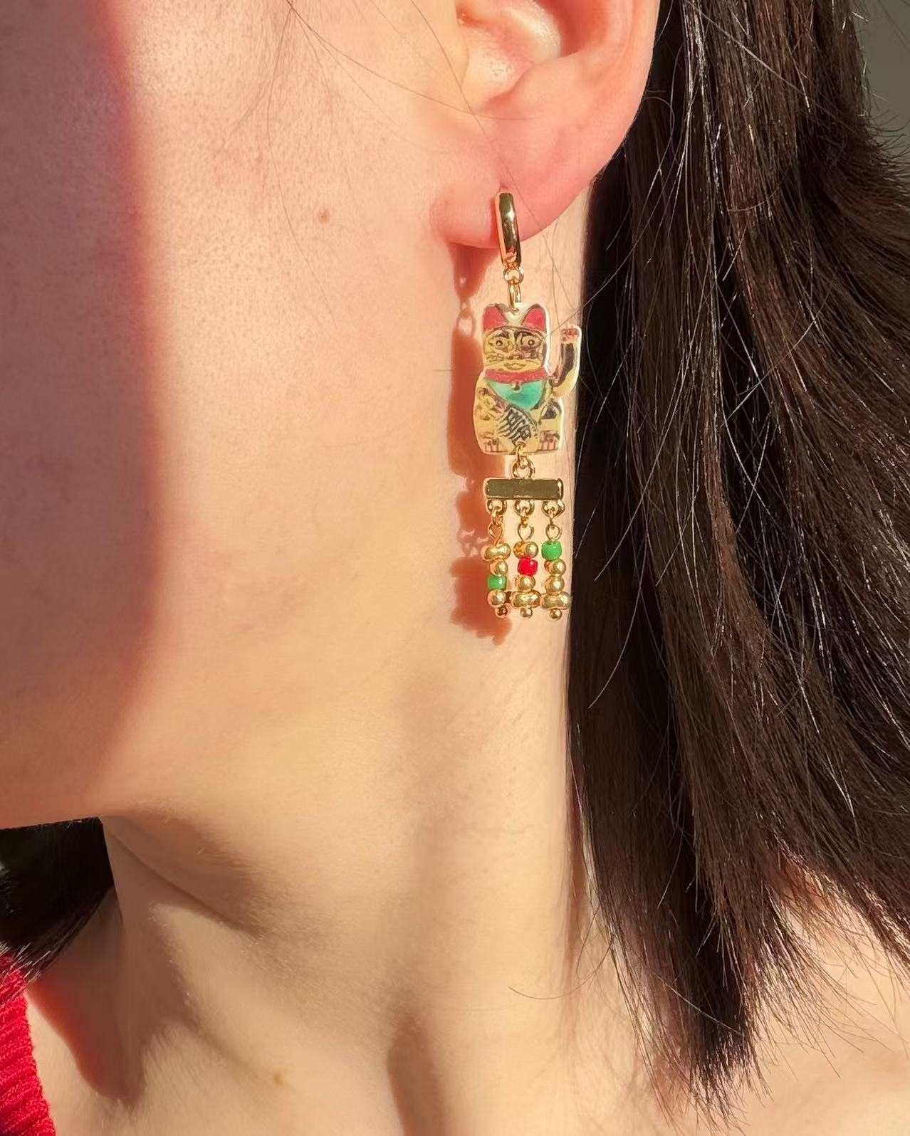 Maneki Neko earrings